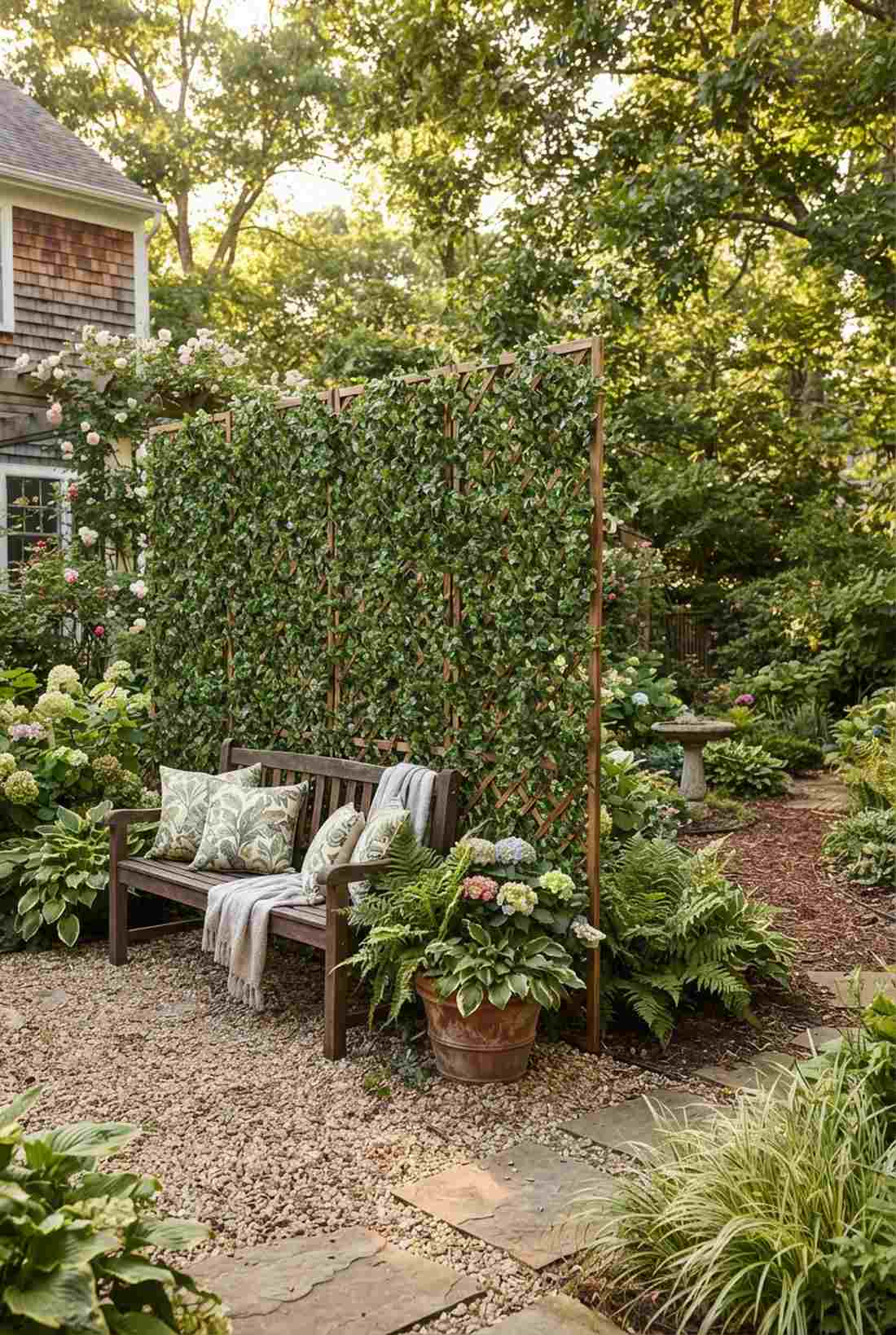 vine wrapped trellis fencing