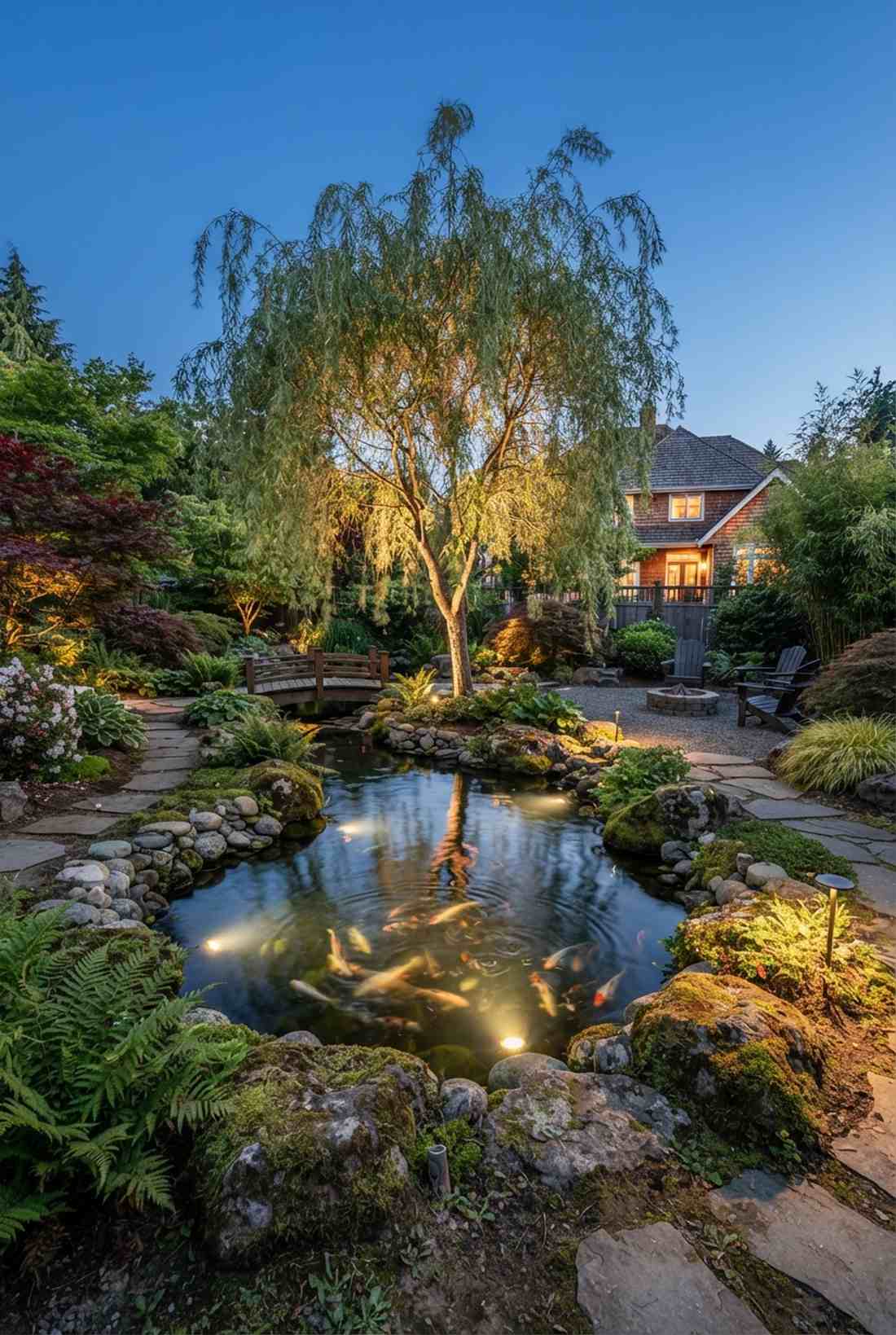 water feature tree integration