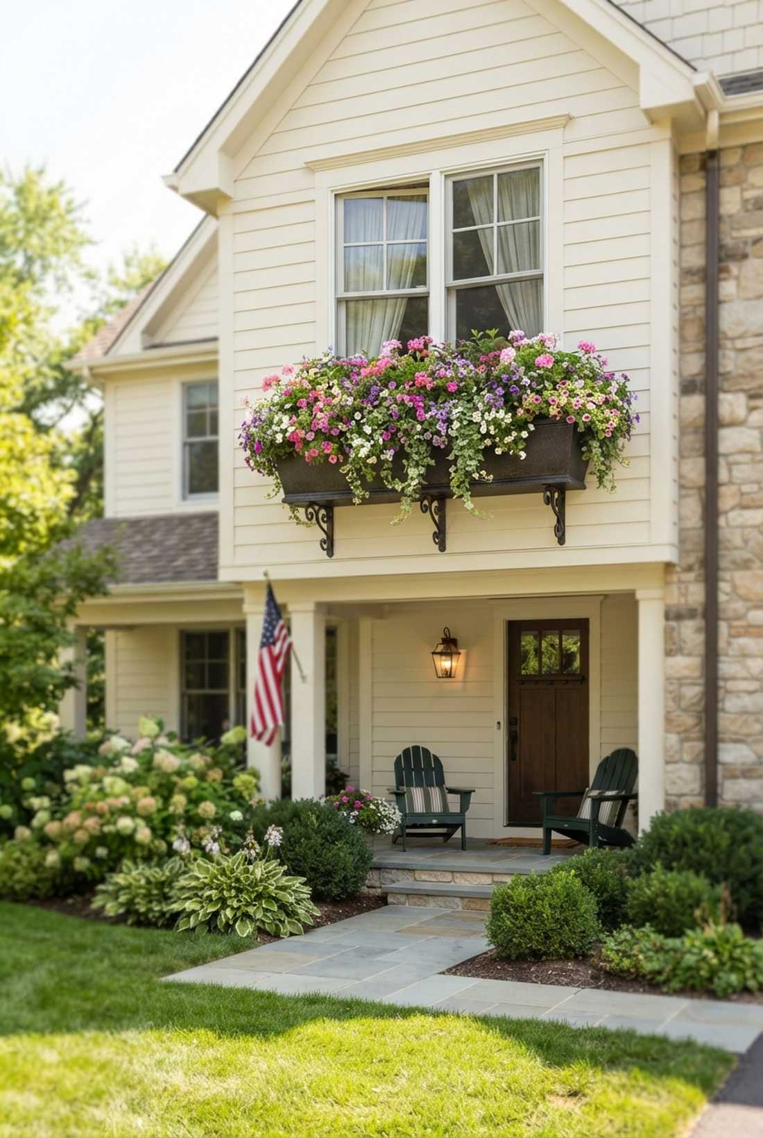 window box style flower layers