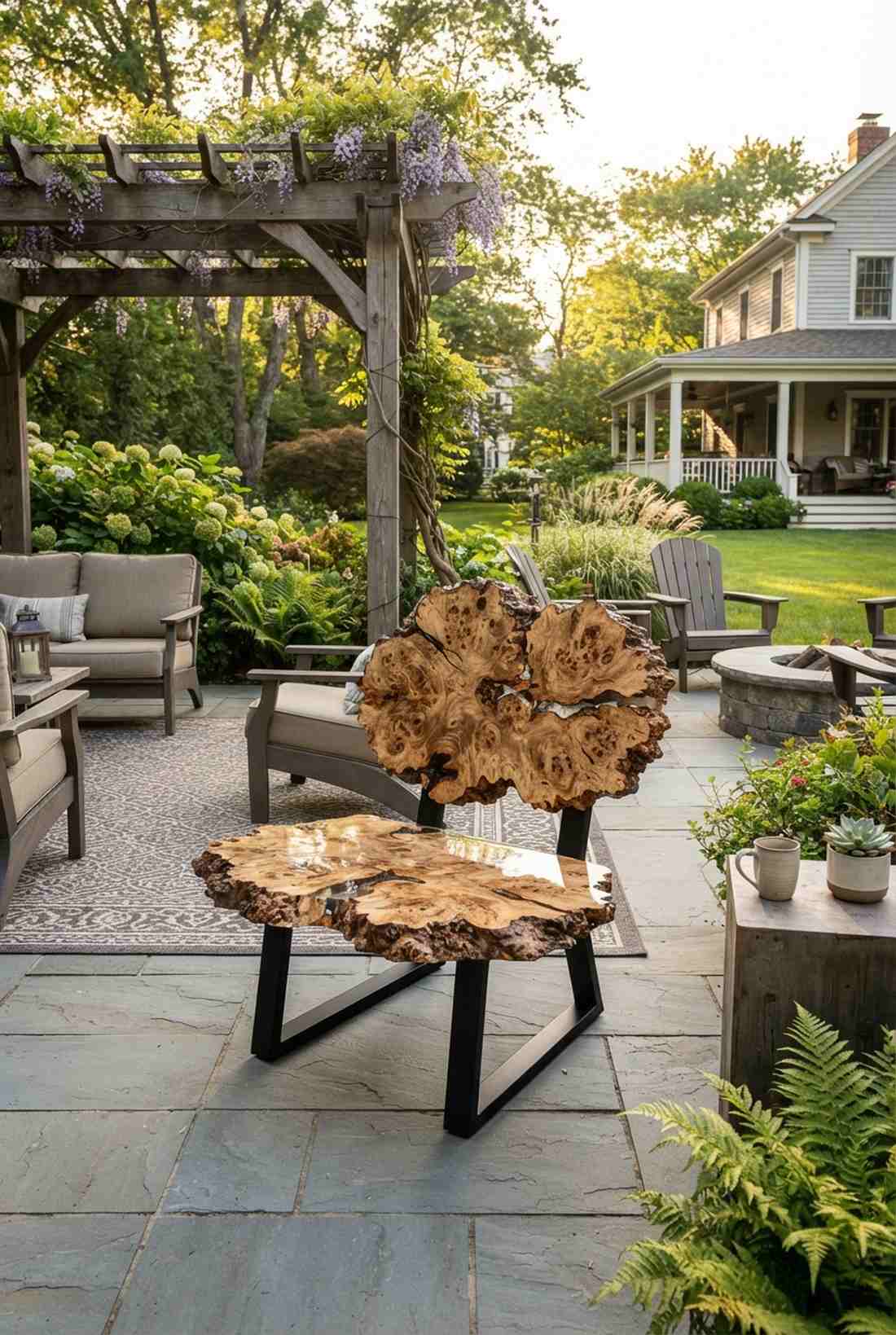 burled wood accents