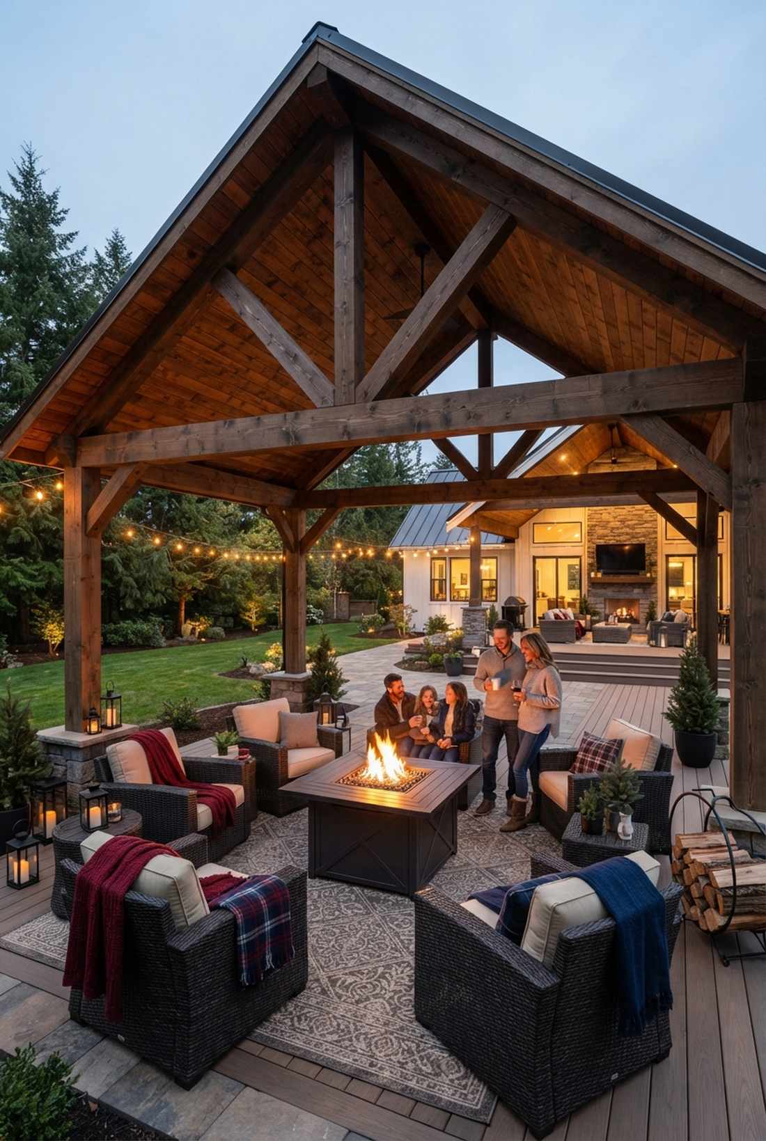fire pit gathering structure