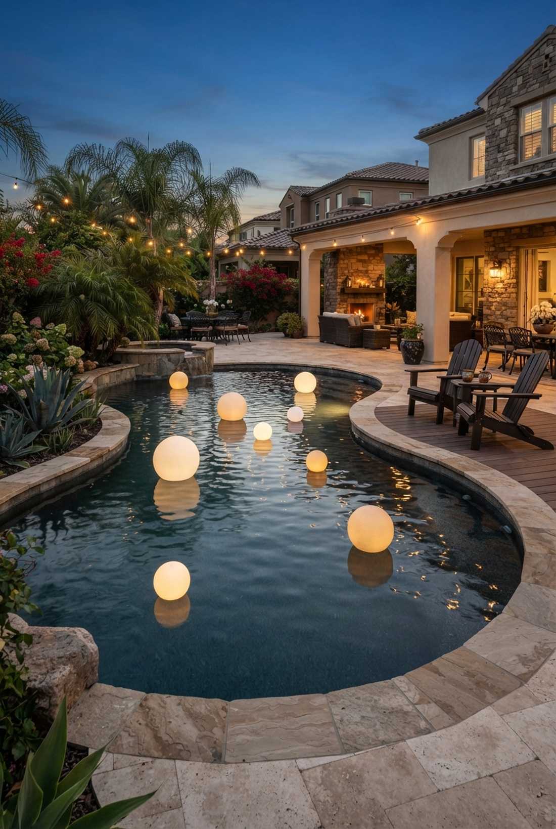 floating pool globe lights