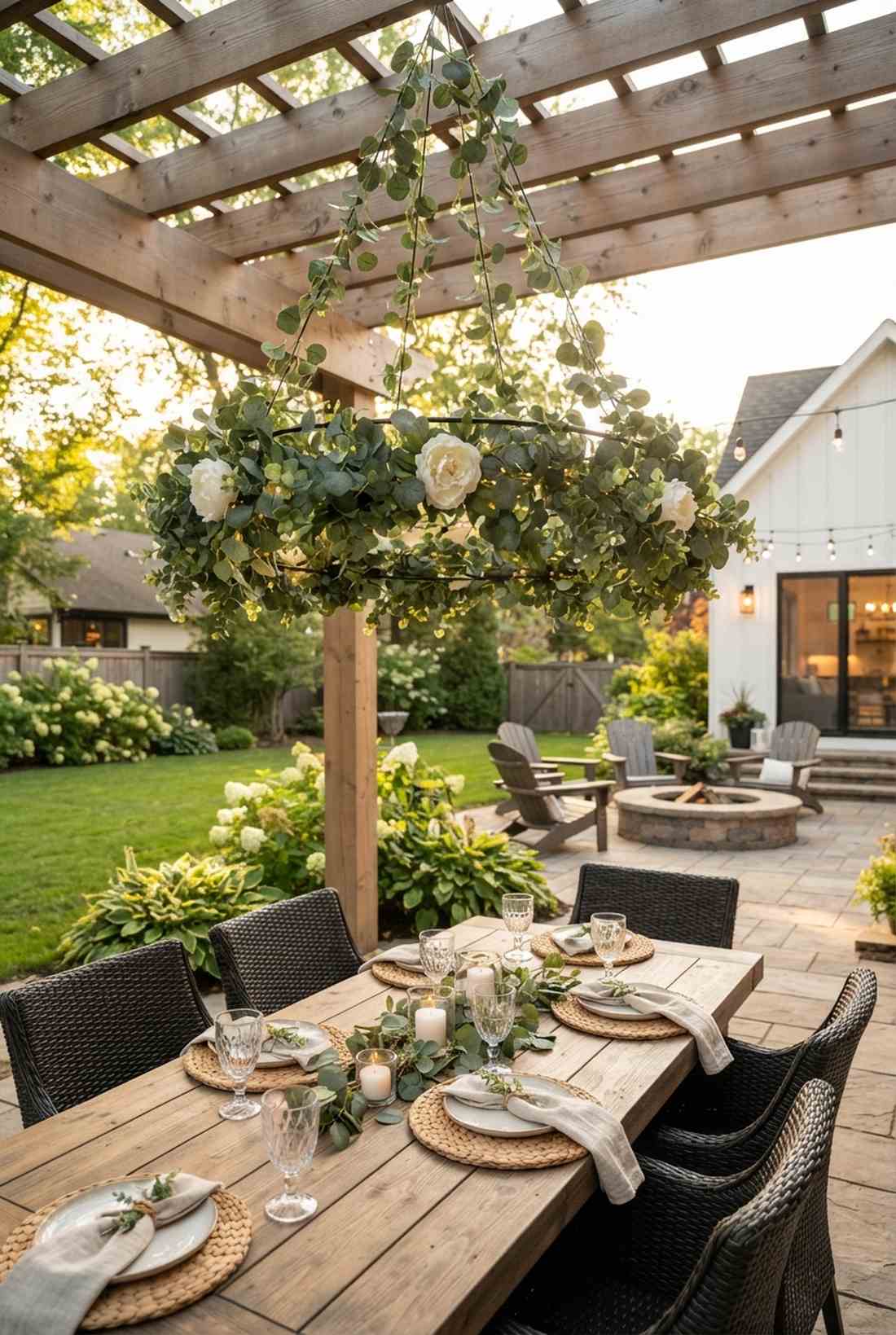 floral chandelier installations