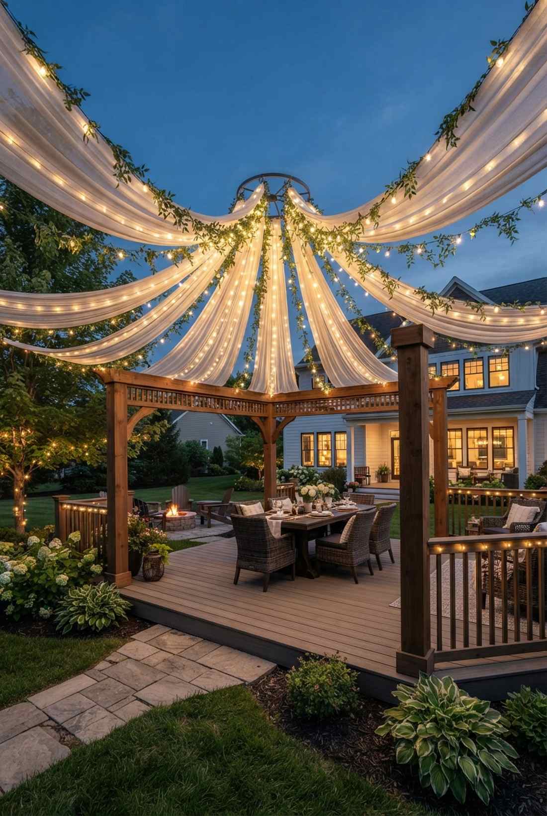 gazebo romantic ceiling drapes