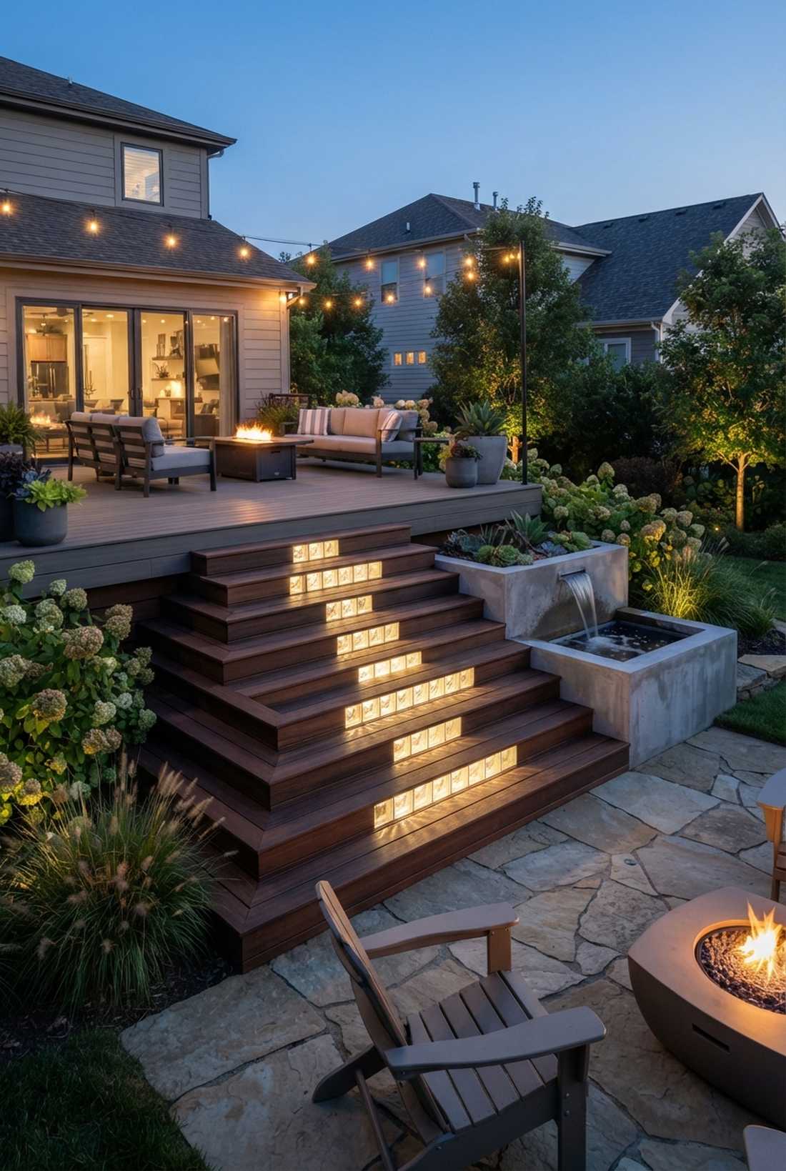 glass block integrated lights