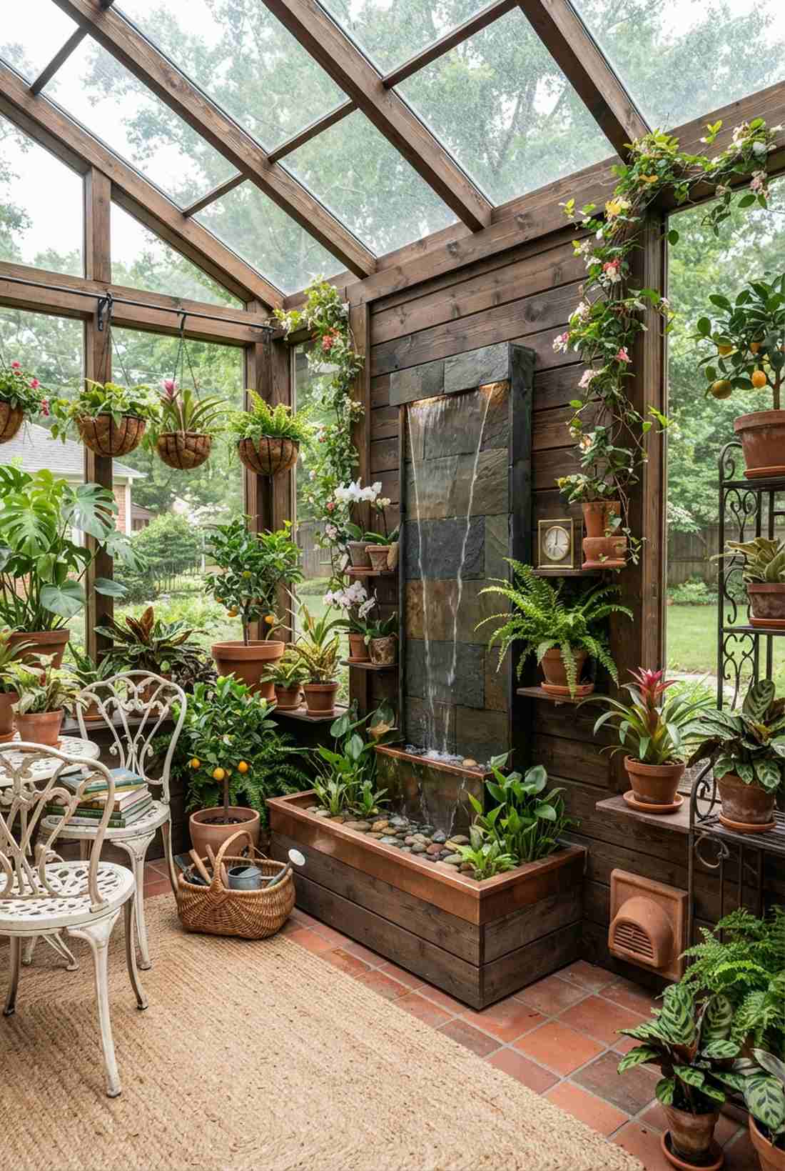 greenhouse wall fountain humidifier