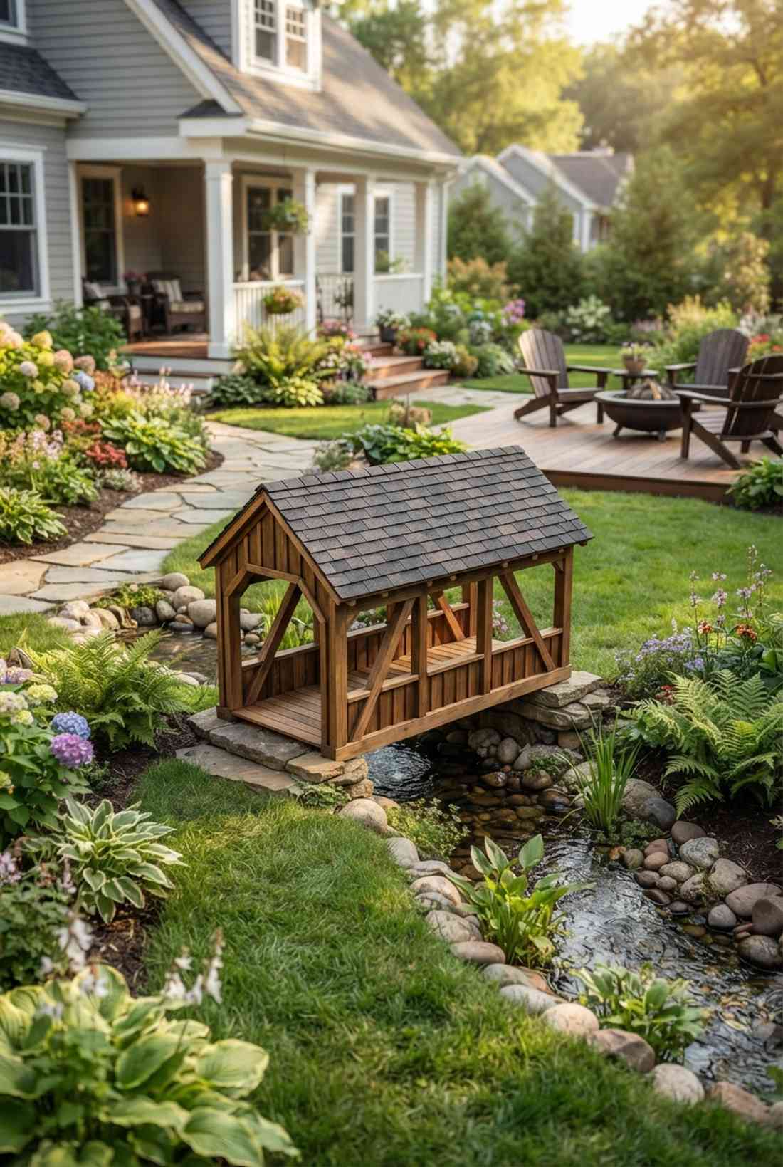 miniature covered bridge
