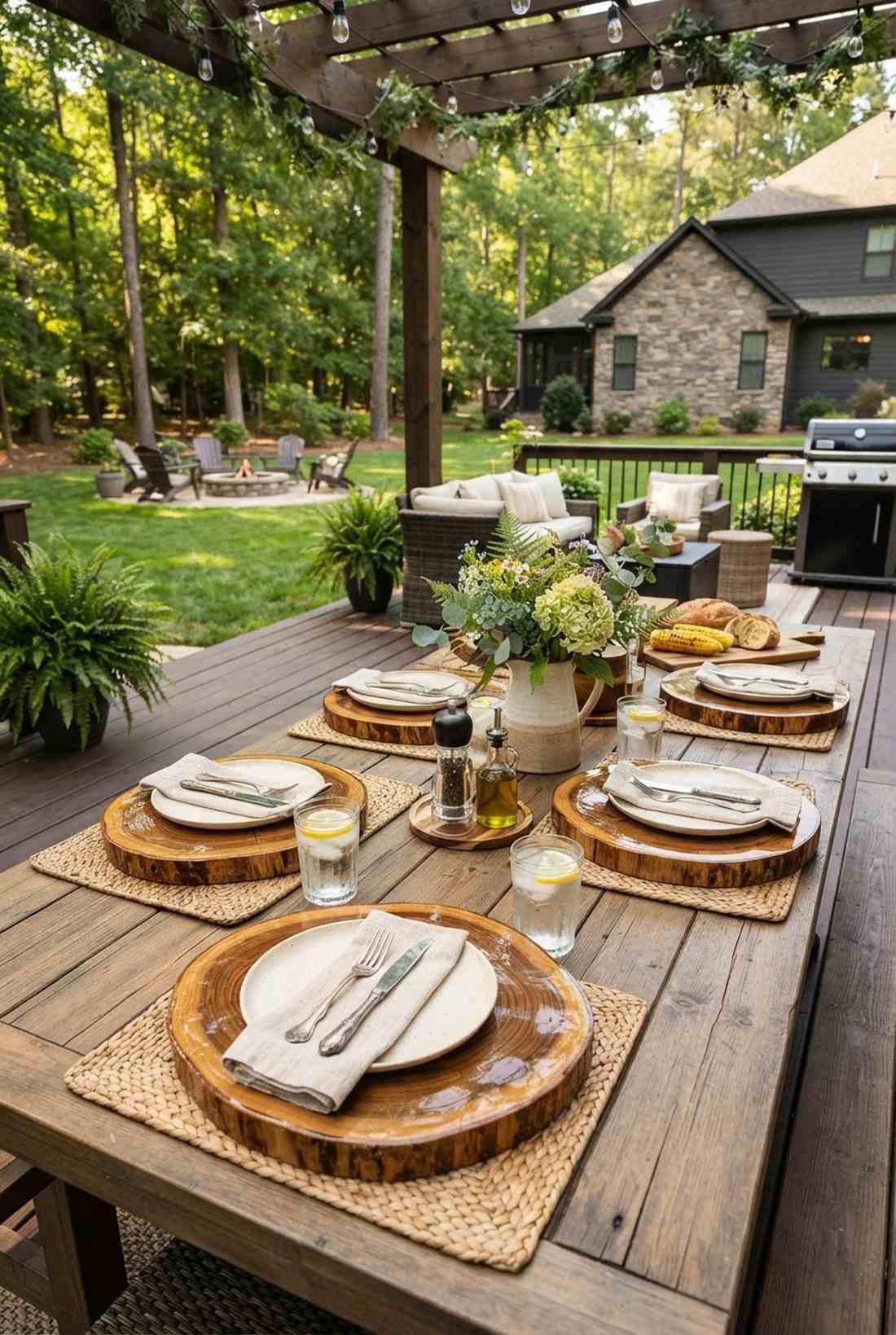 natural wood slice chargers