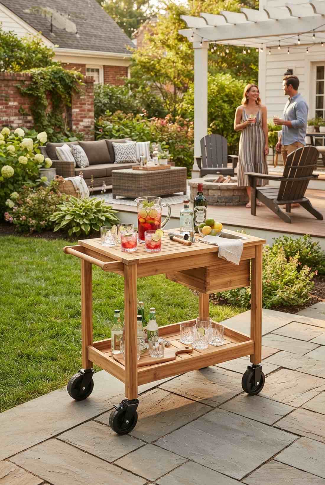 outdoor bar cart station