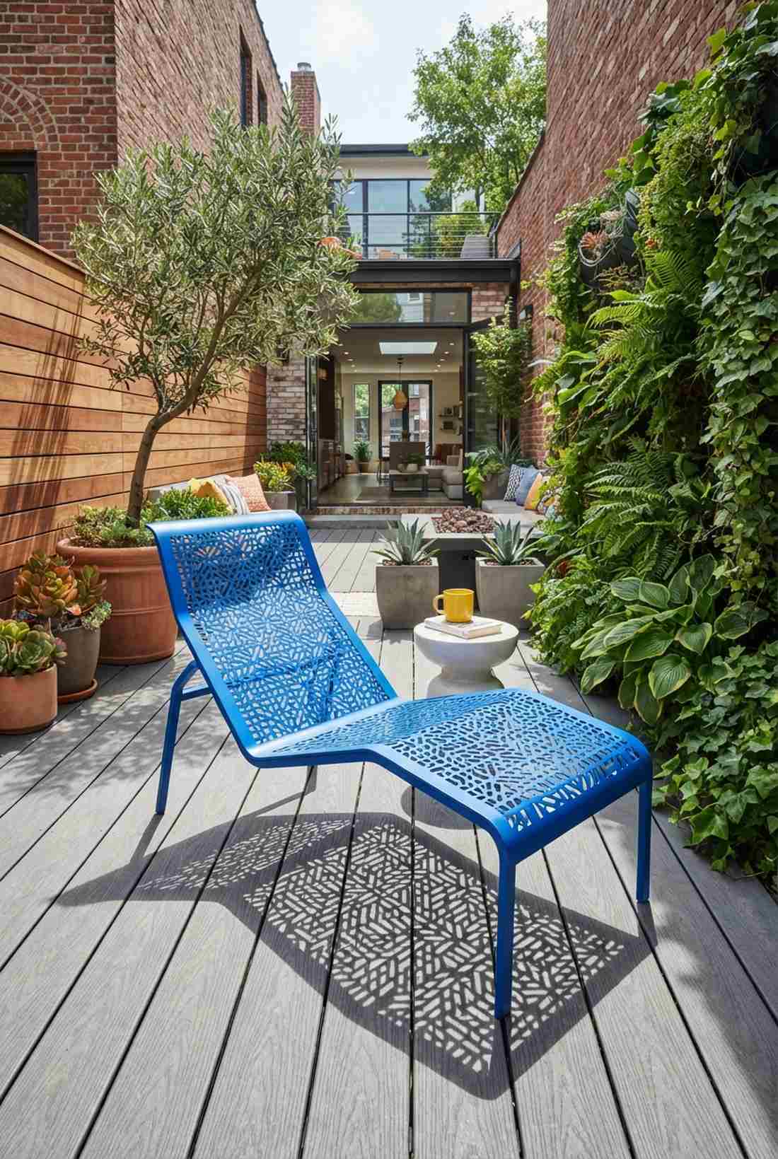 perforated steel lounge chair
