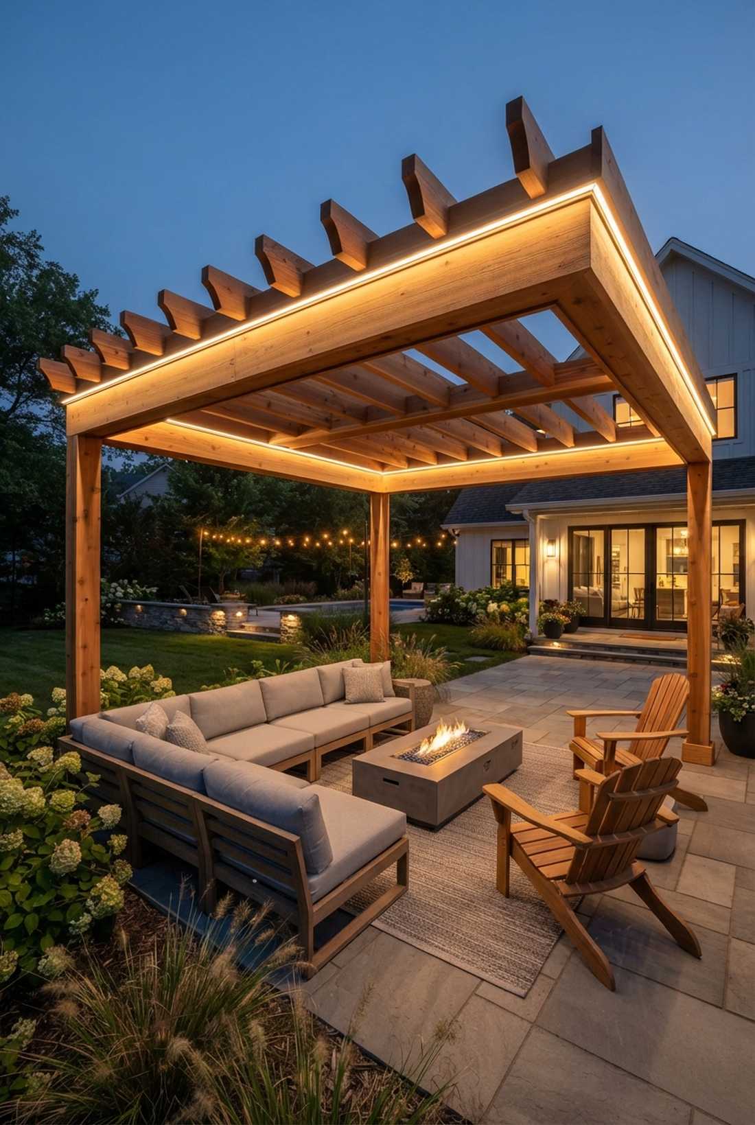 pergola beam integrated lighting