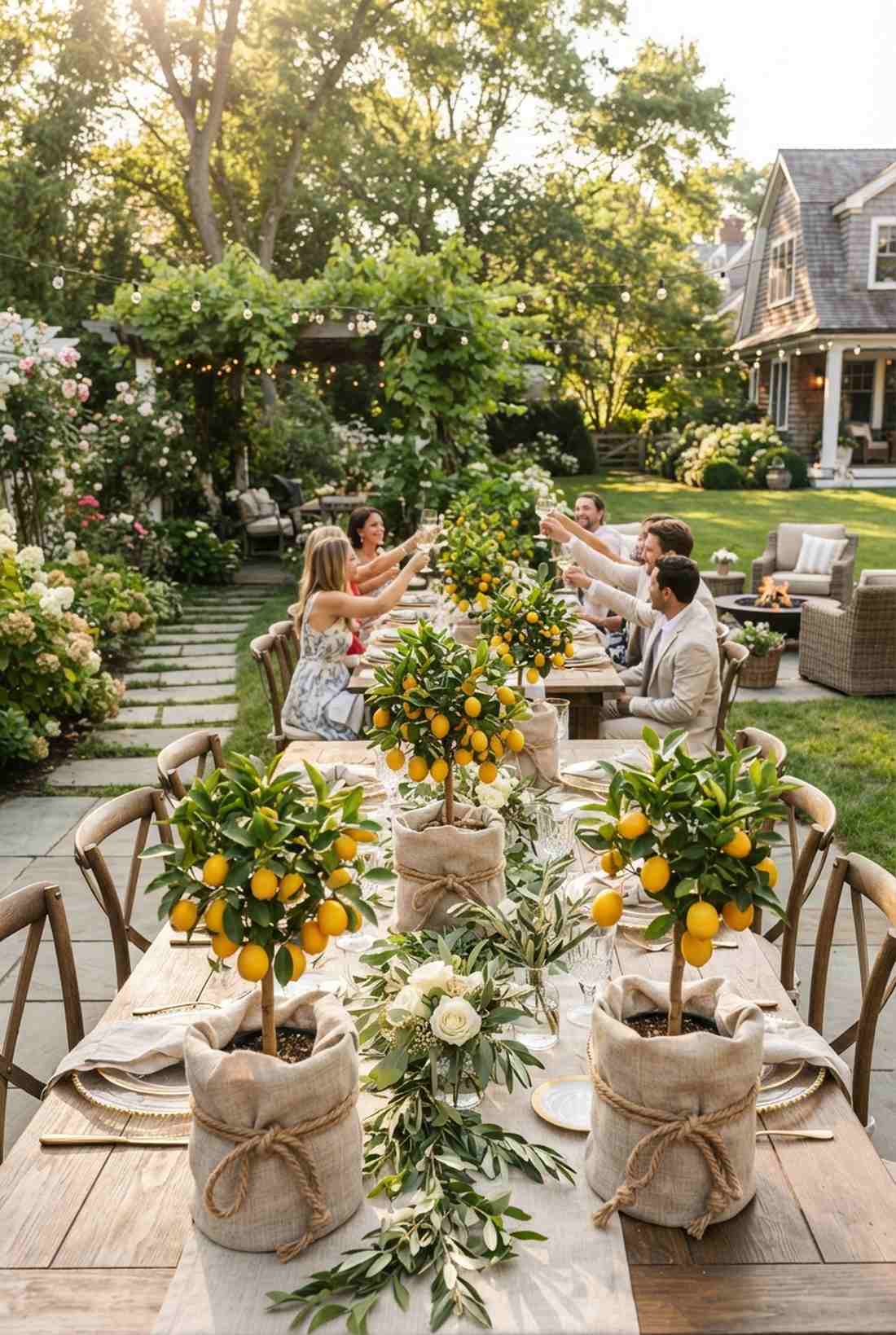 potted citrus trees