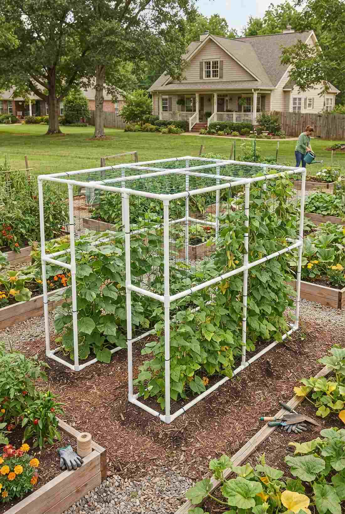 pvc pipe and netting frame