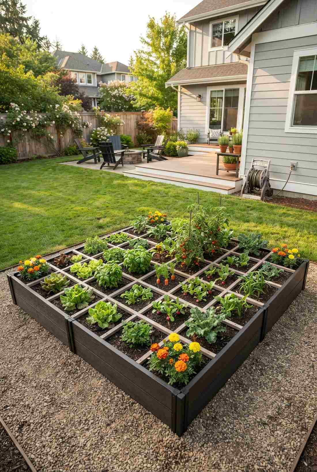 raised bed square foot grid