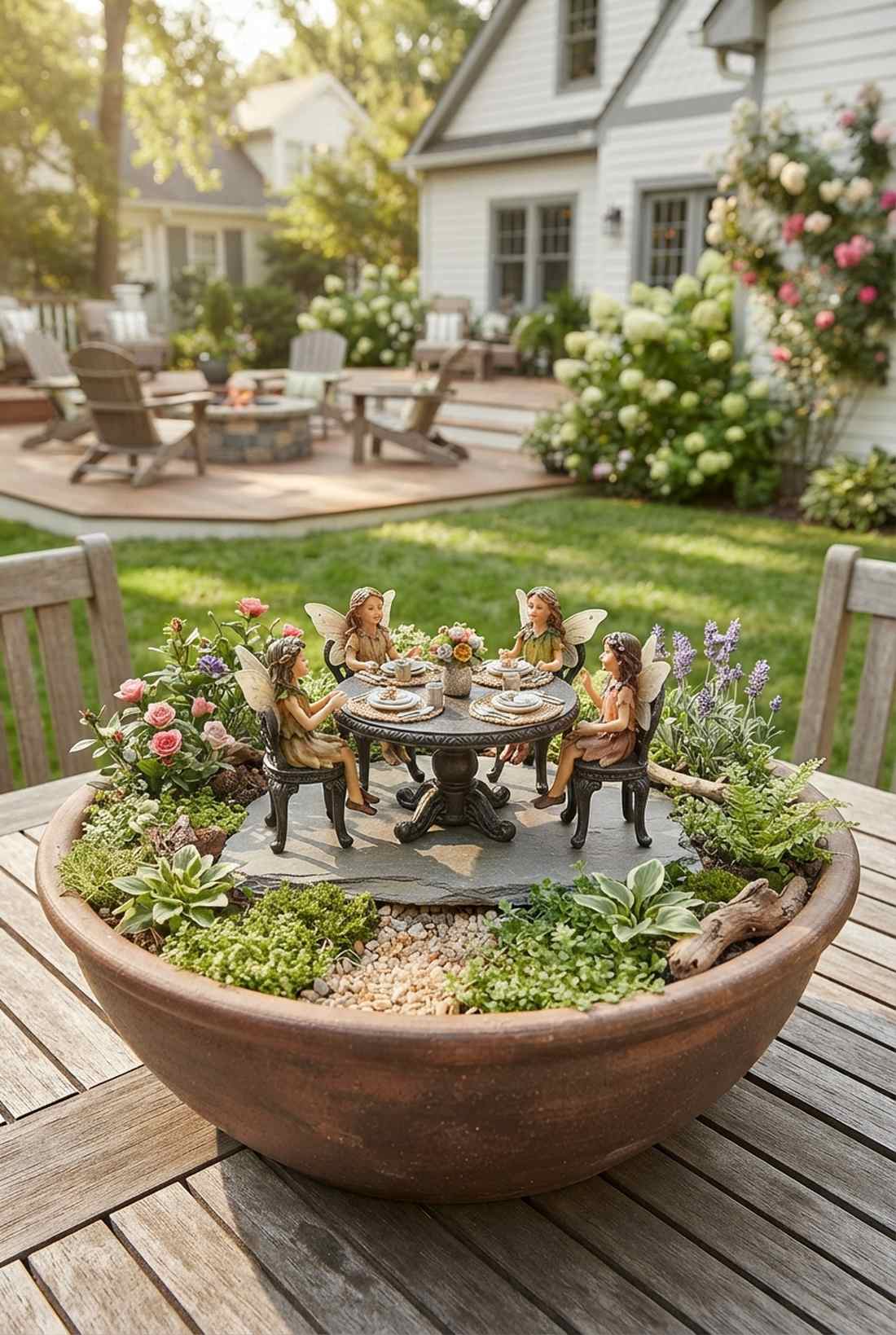 round pedestal table with four chairs
