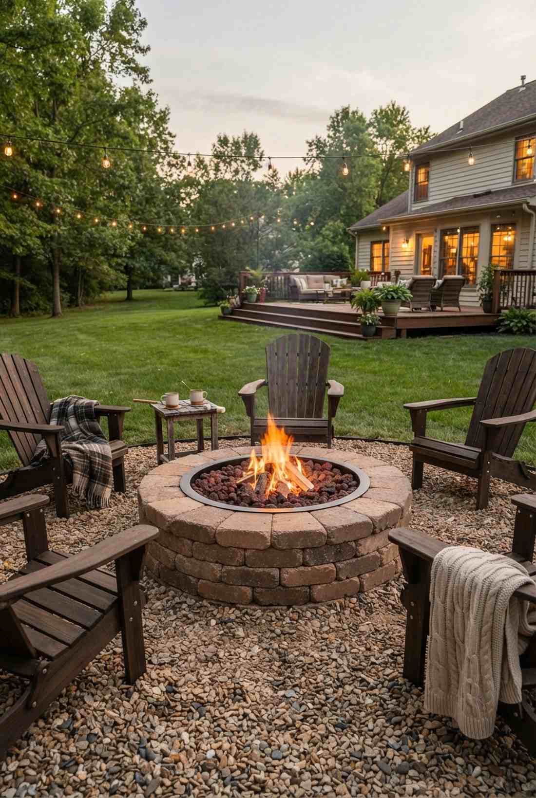 round stone fire pit