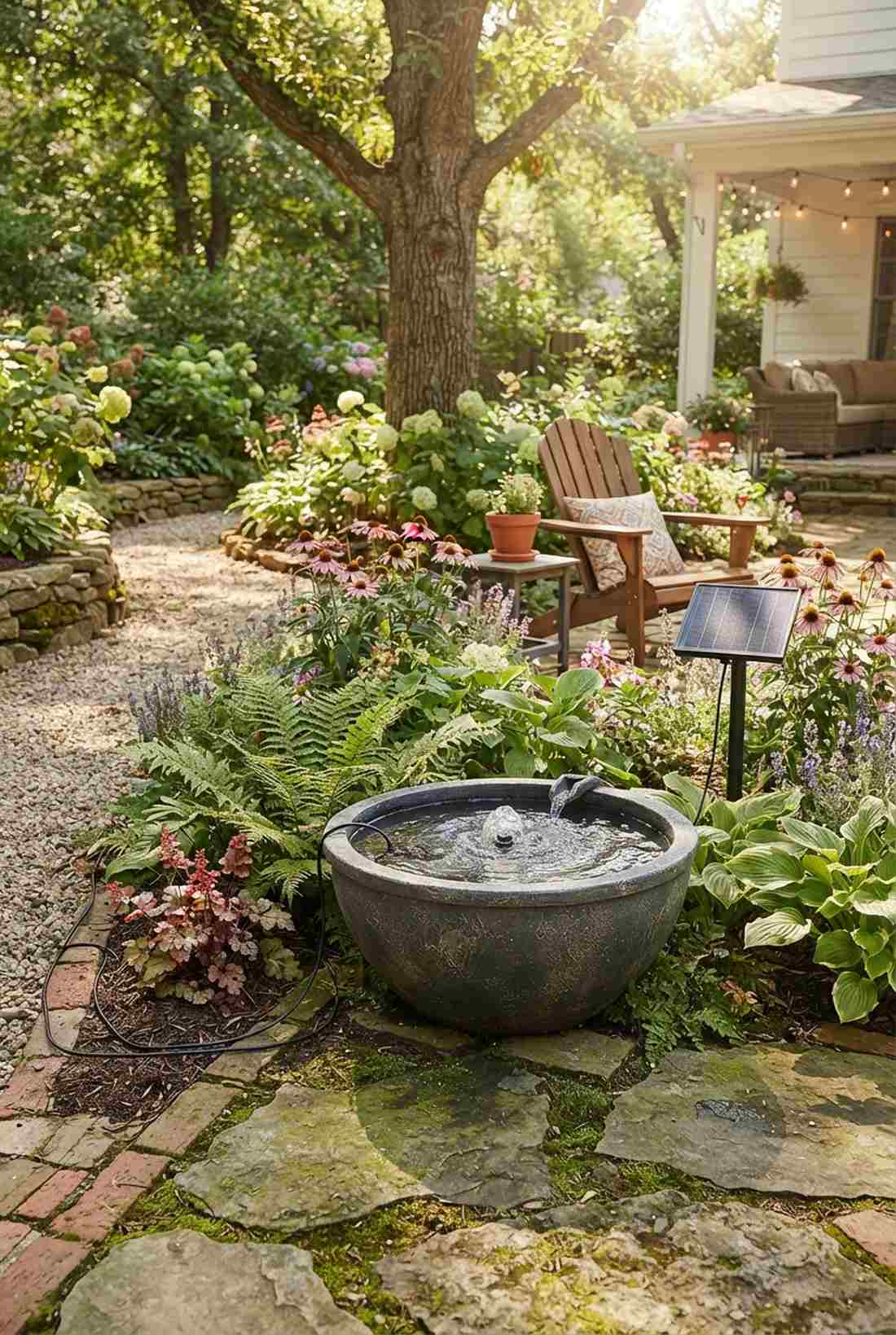solar panel bowl fountain