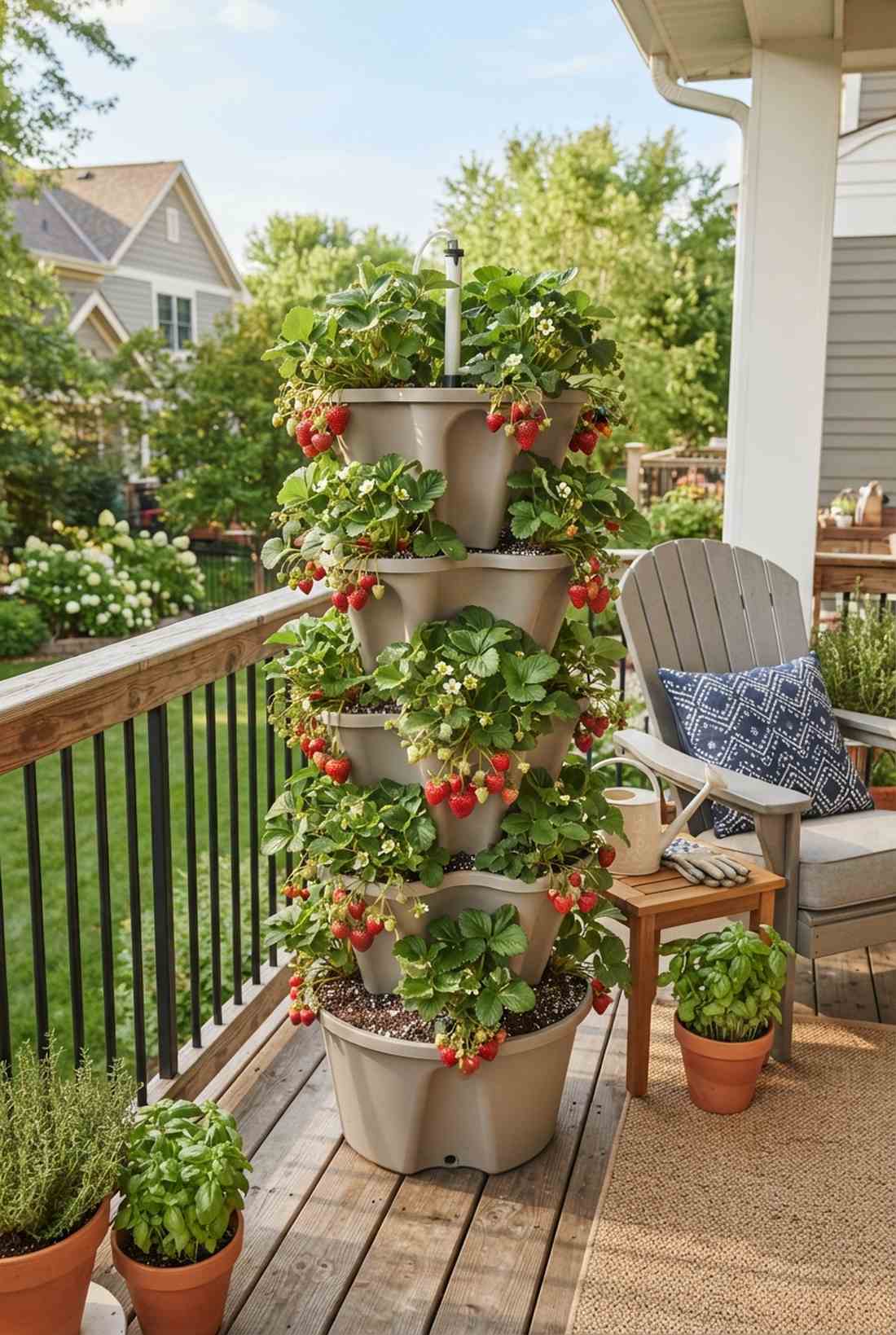 tiered strawberry tower