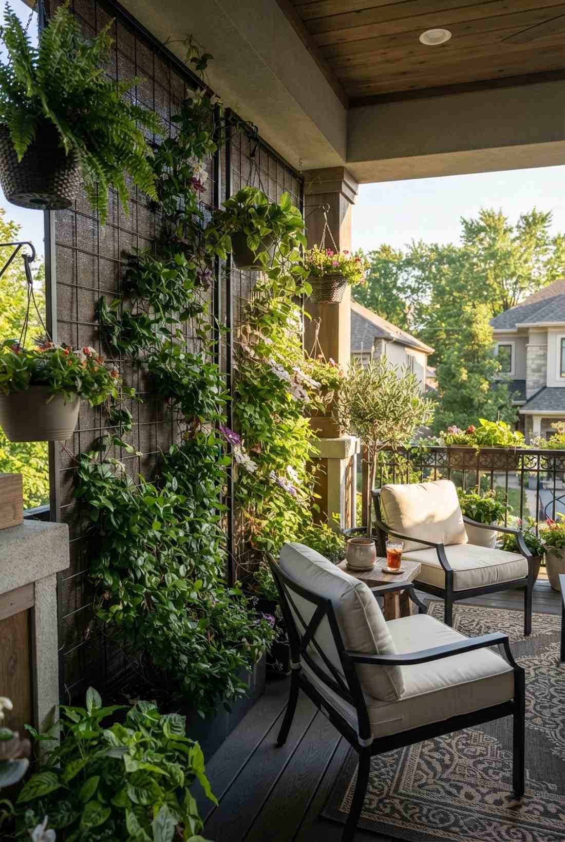 vertical garden curtains with living plants
