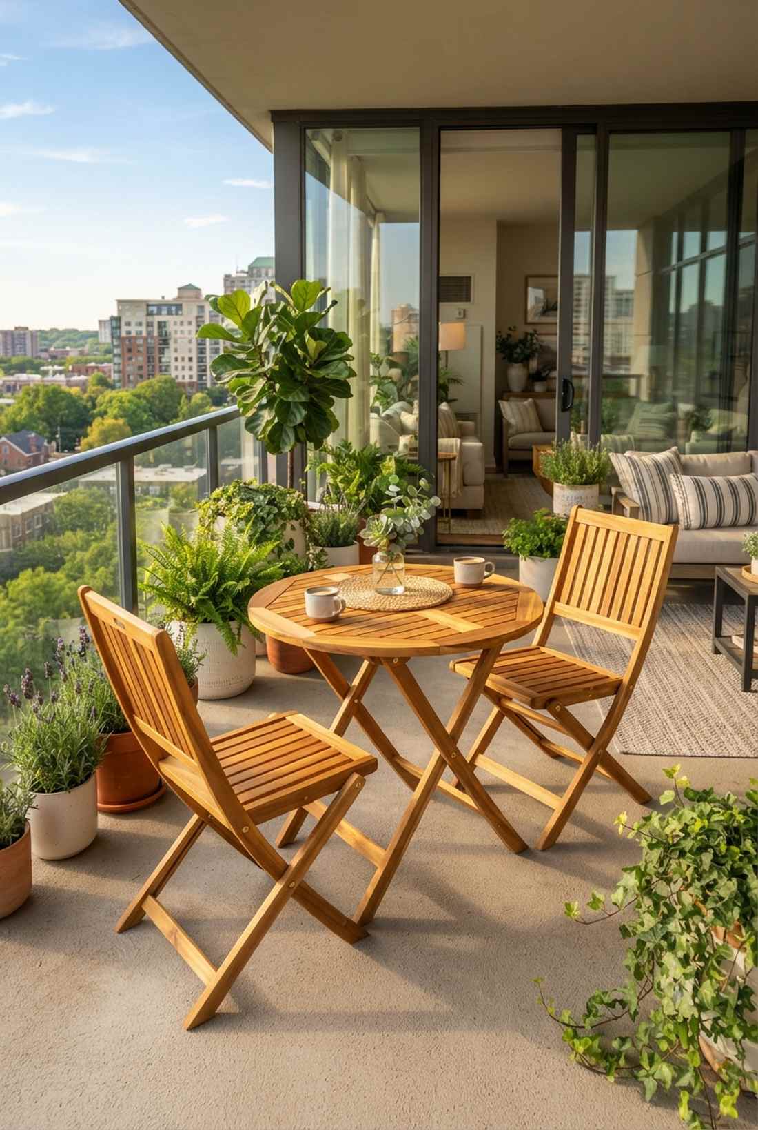 acacia wood bistro set