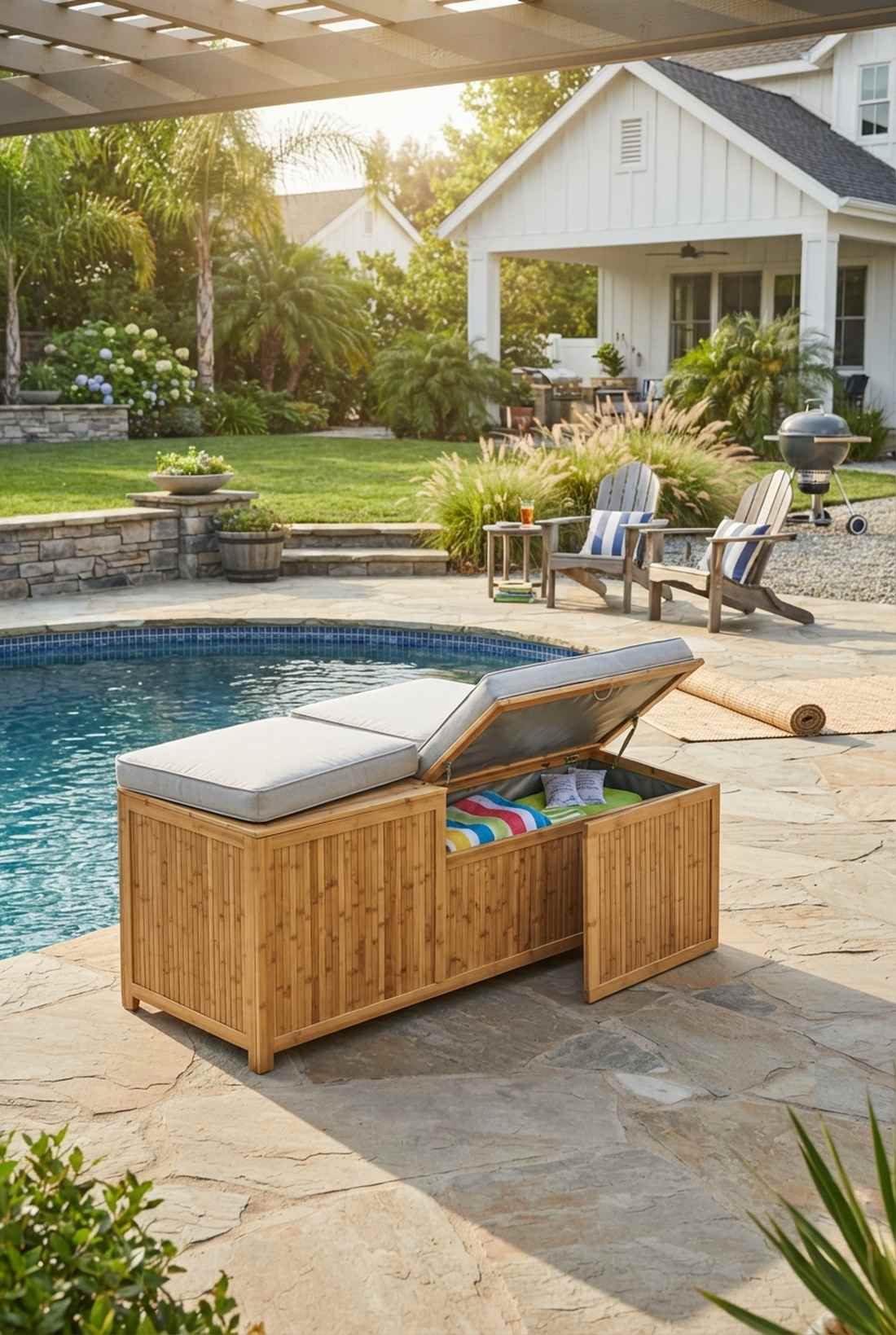 bamboo storage benches