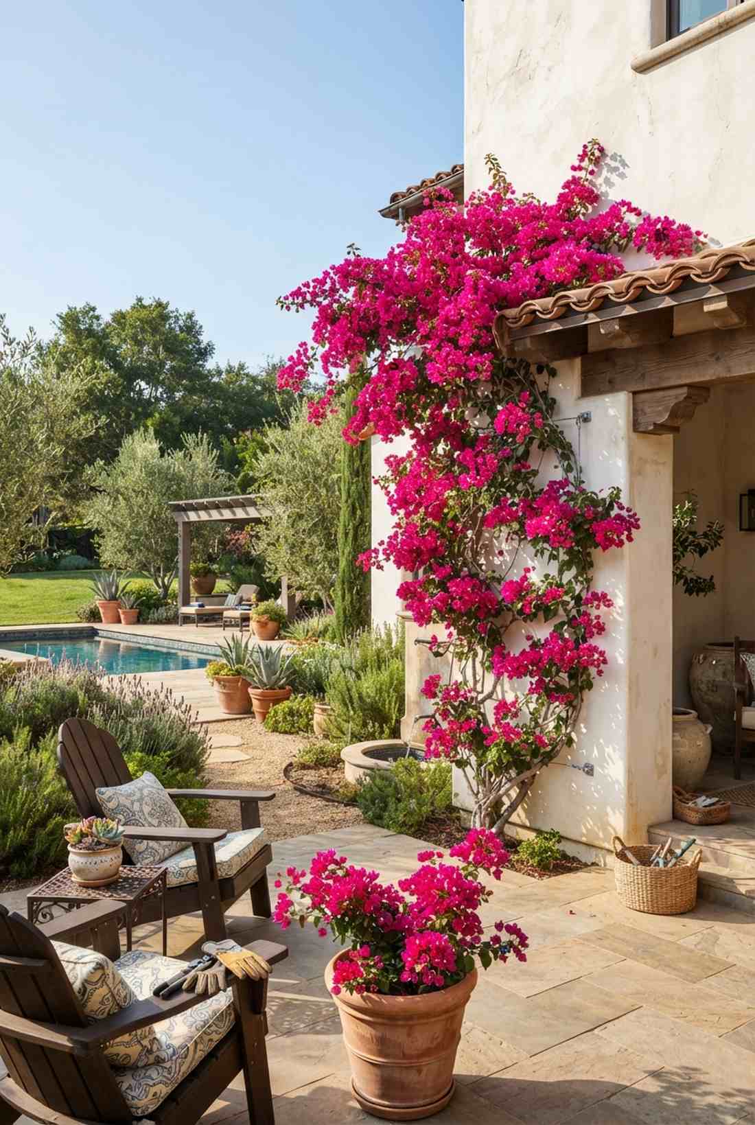 bougainvillea mediterranean color walls