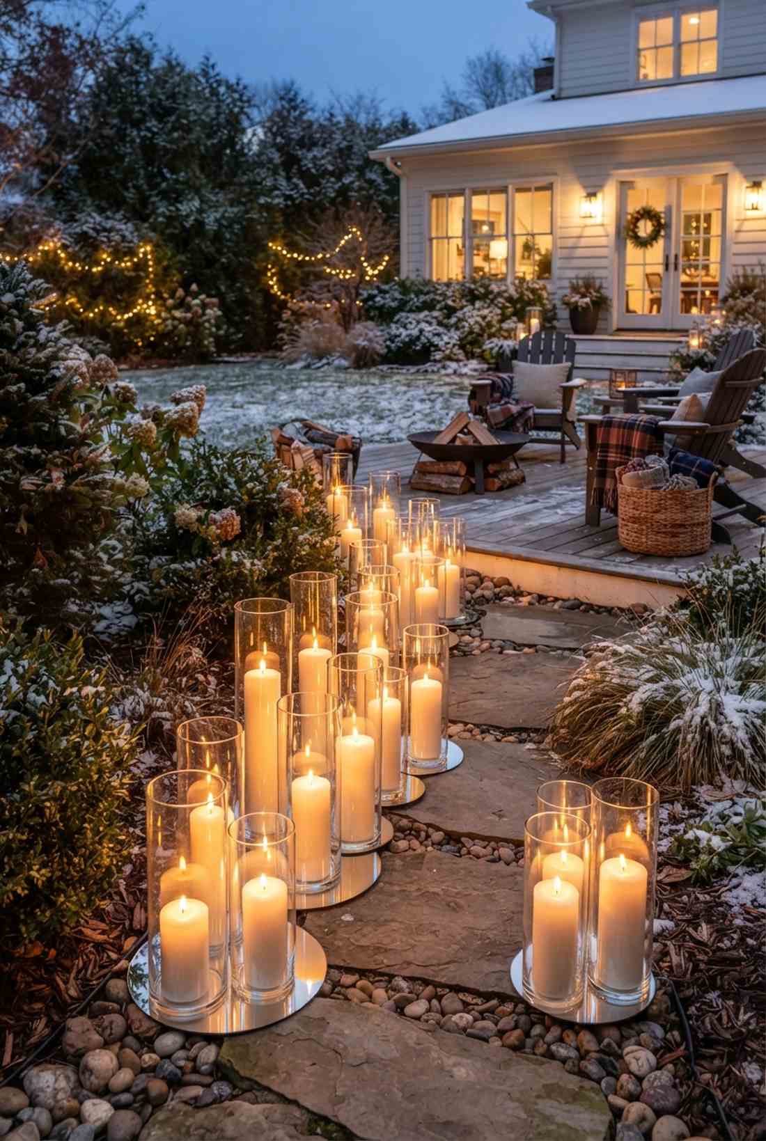 candlelit winter garden