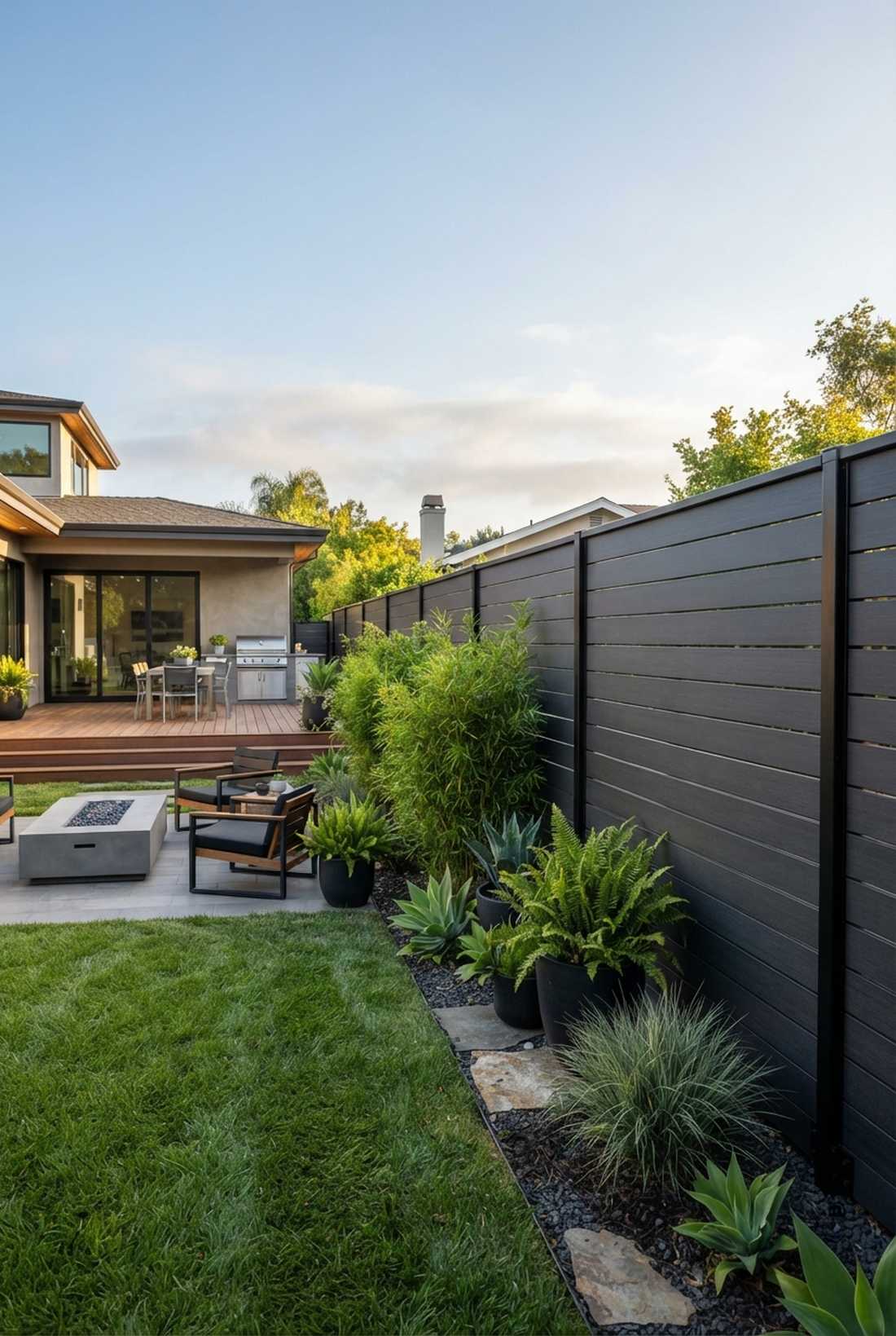 composite horizontal slat fence