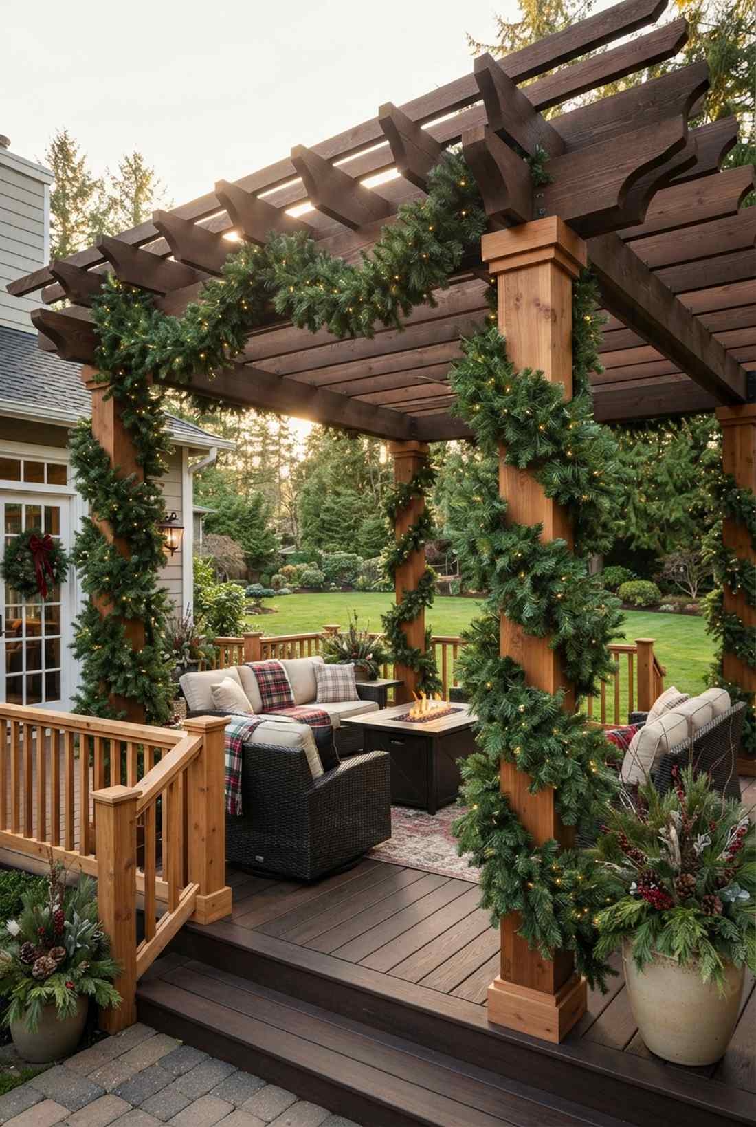 evergreen garland wrapping