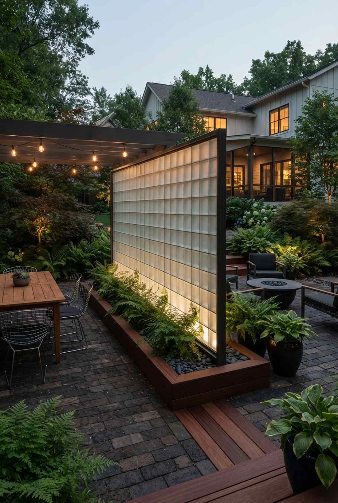 glass block and fern combinations