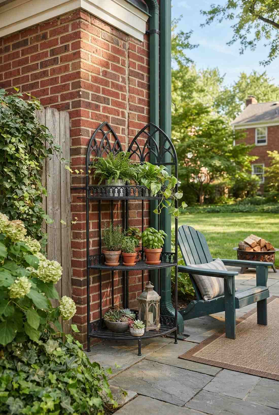 gothic revival corner shelf
