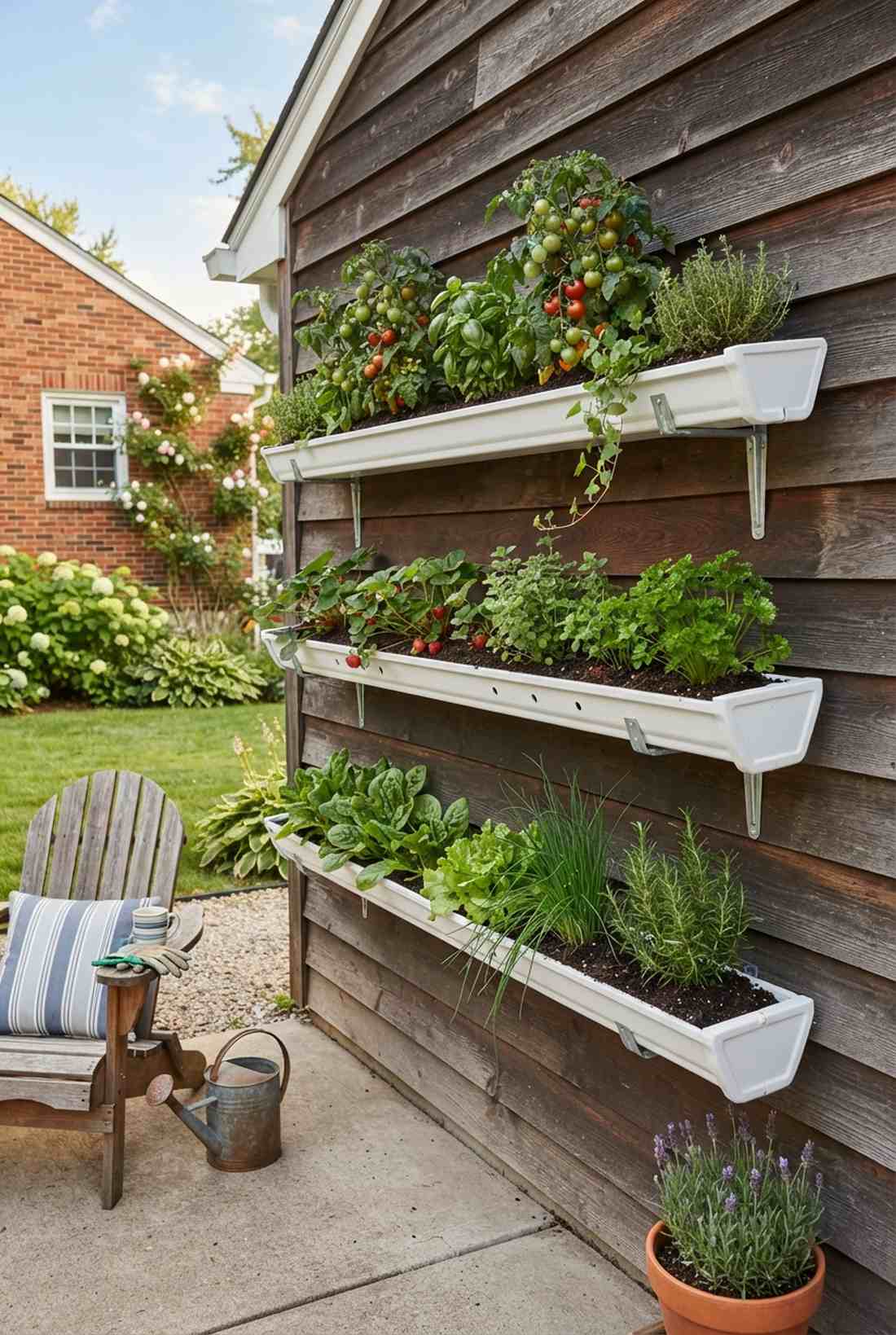 gutter garden rows