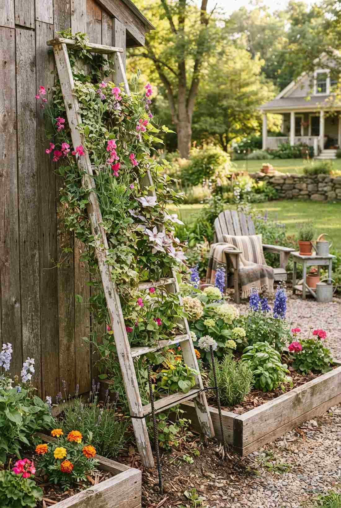 ladder trellis lean
