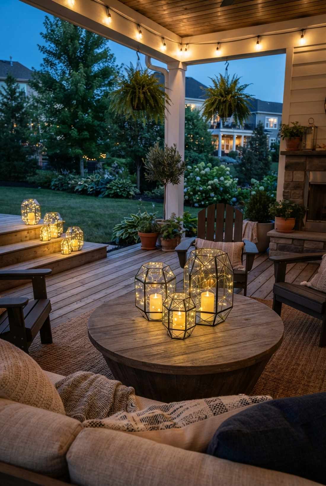 lantern fairy light clusters