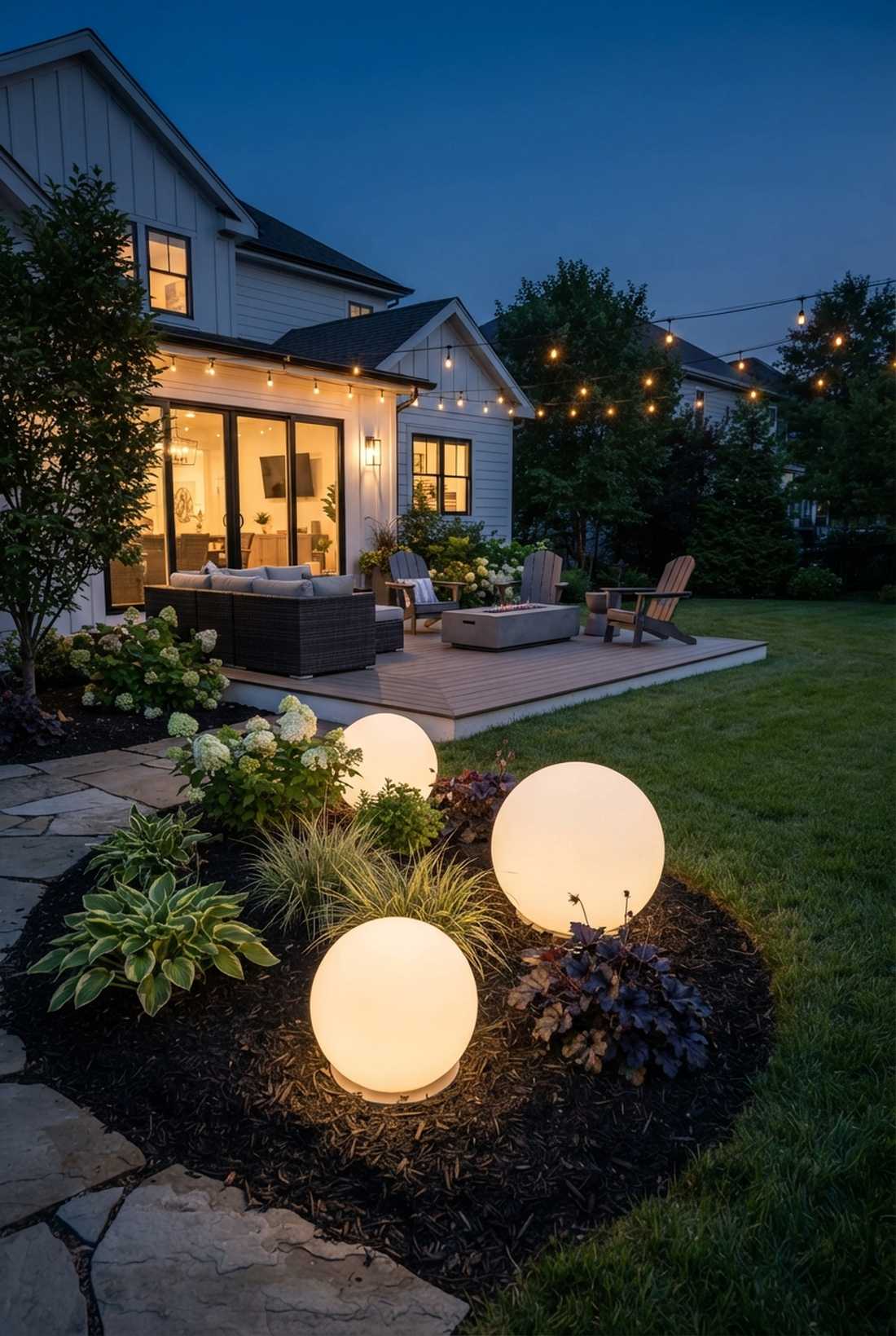 led garden orb lights