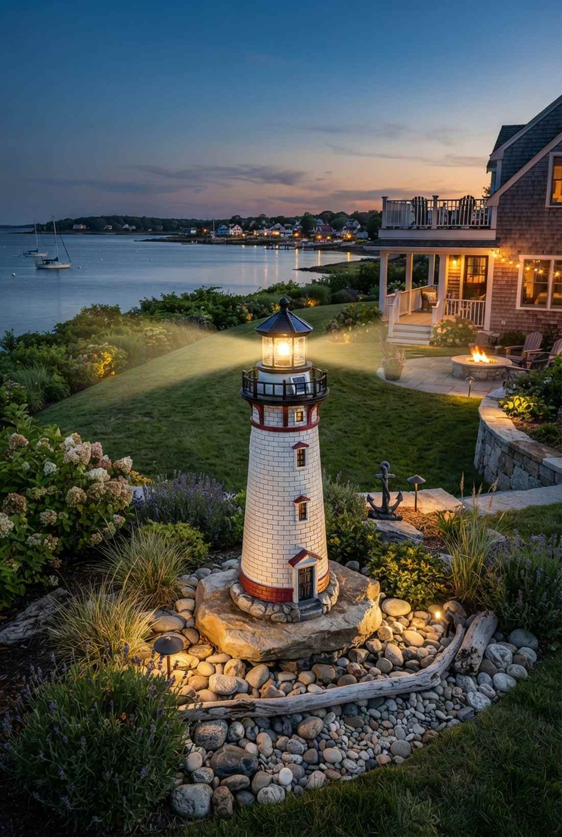 lighthouse beacon garden sculptures