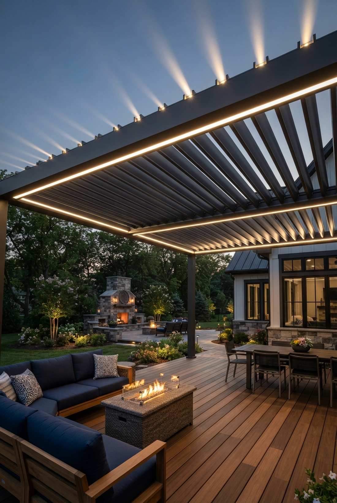 louvered roof blade lighting