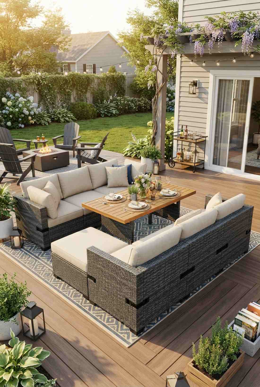 modular sectional with dining conversion