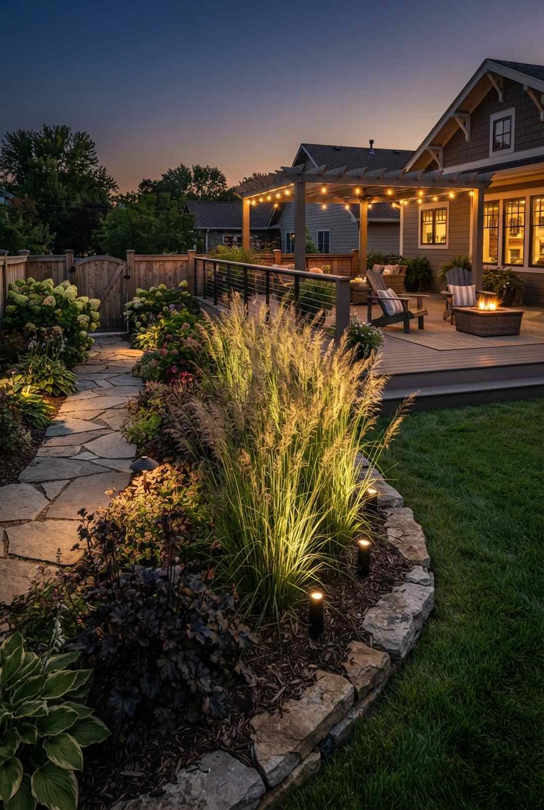 ornamental grass backlighting