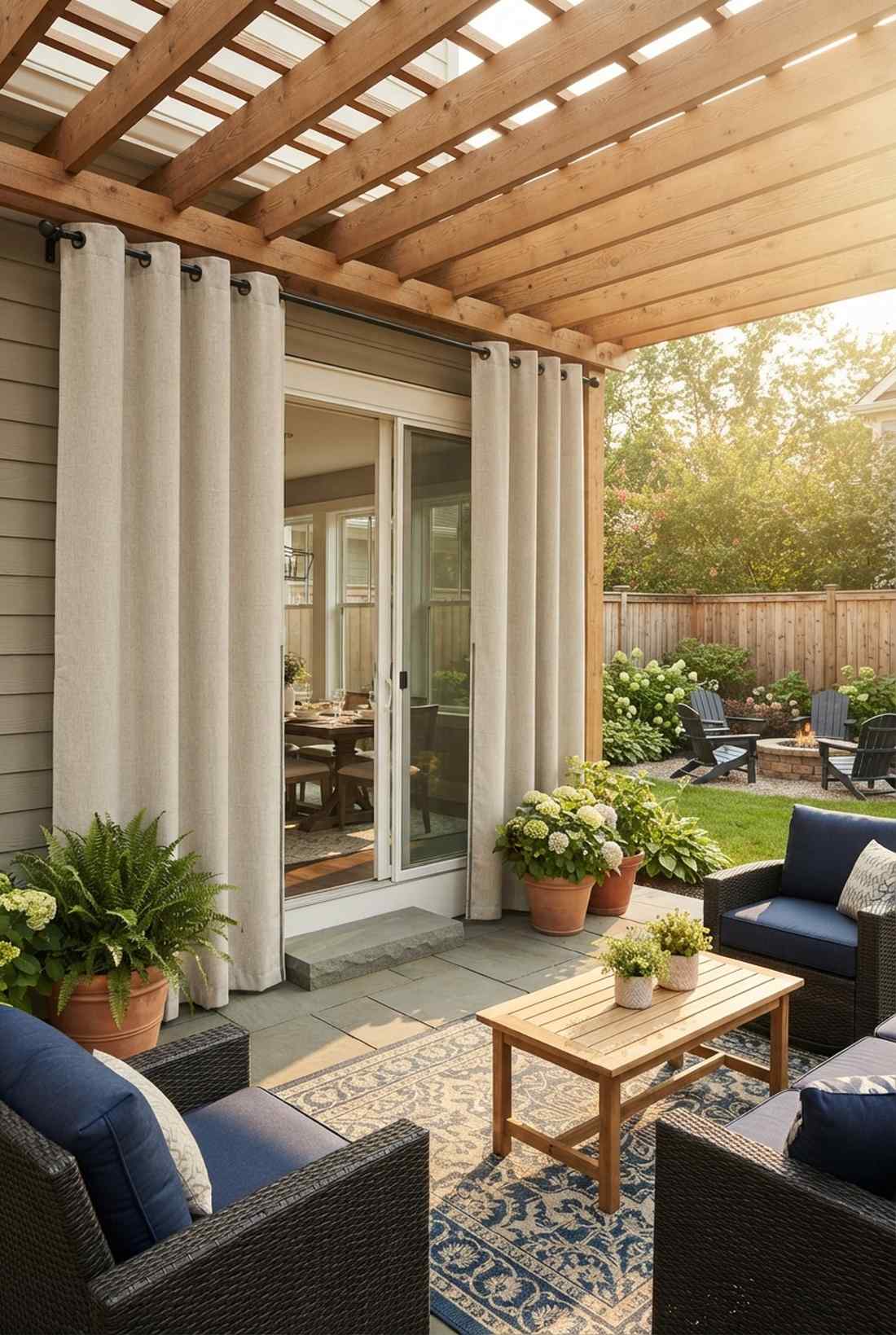 outdoor curtains with magnetic closures