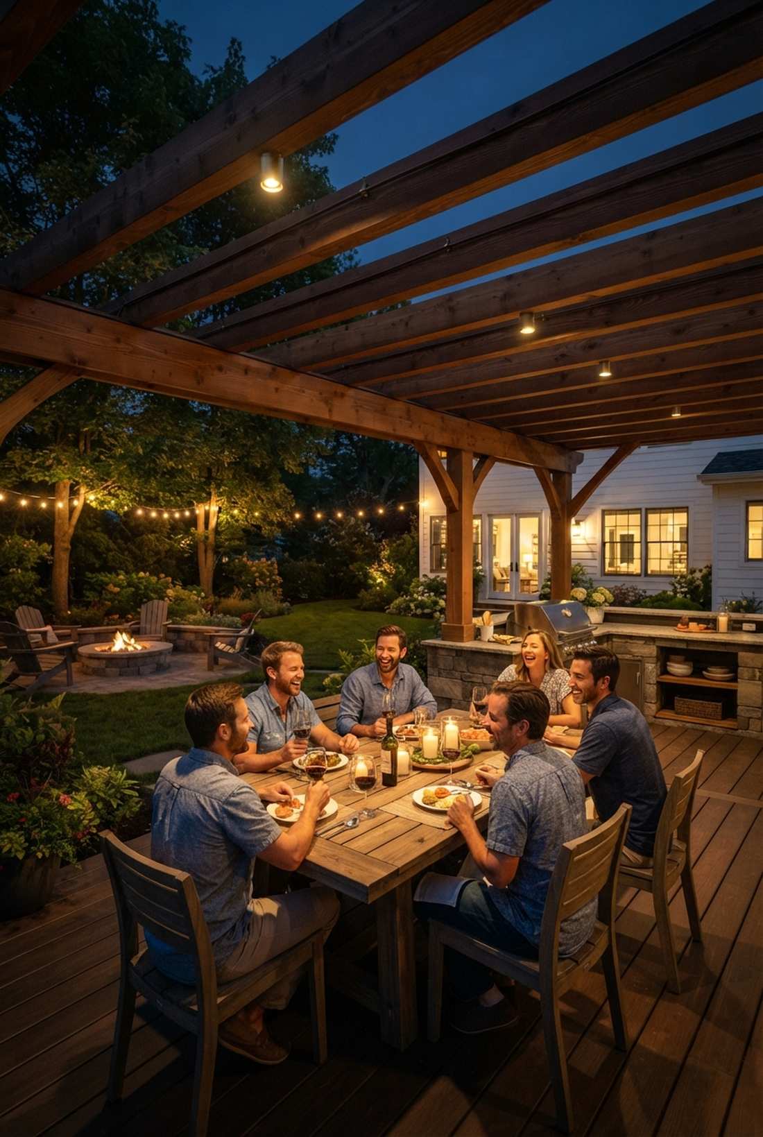 pergola beam downlighting