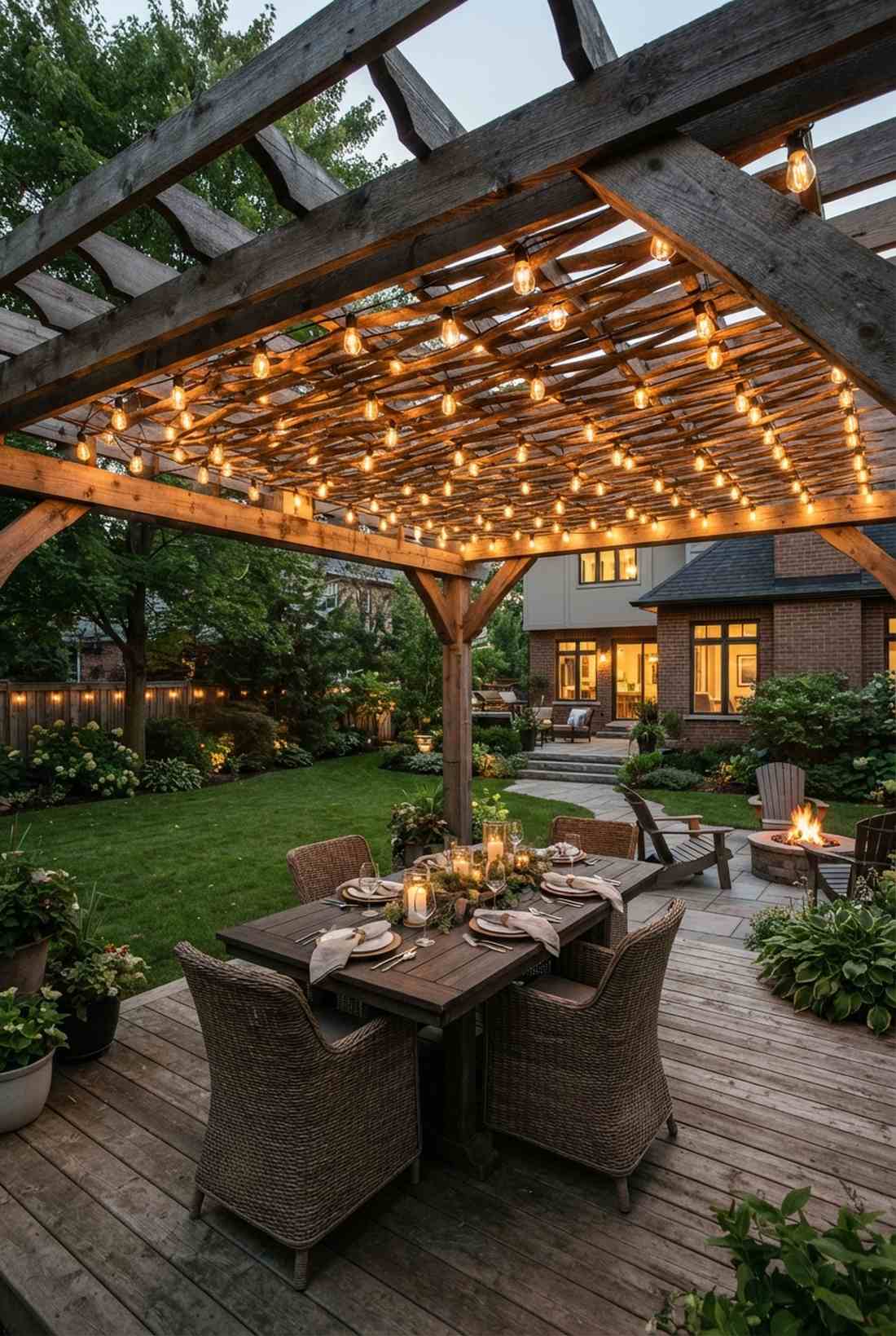 pergola string light weave
