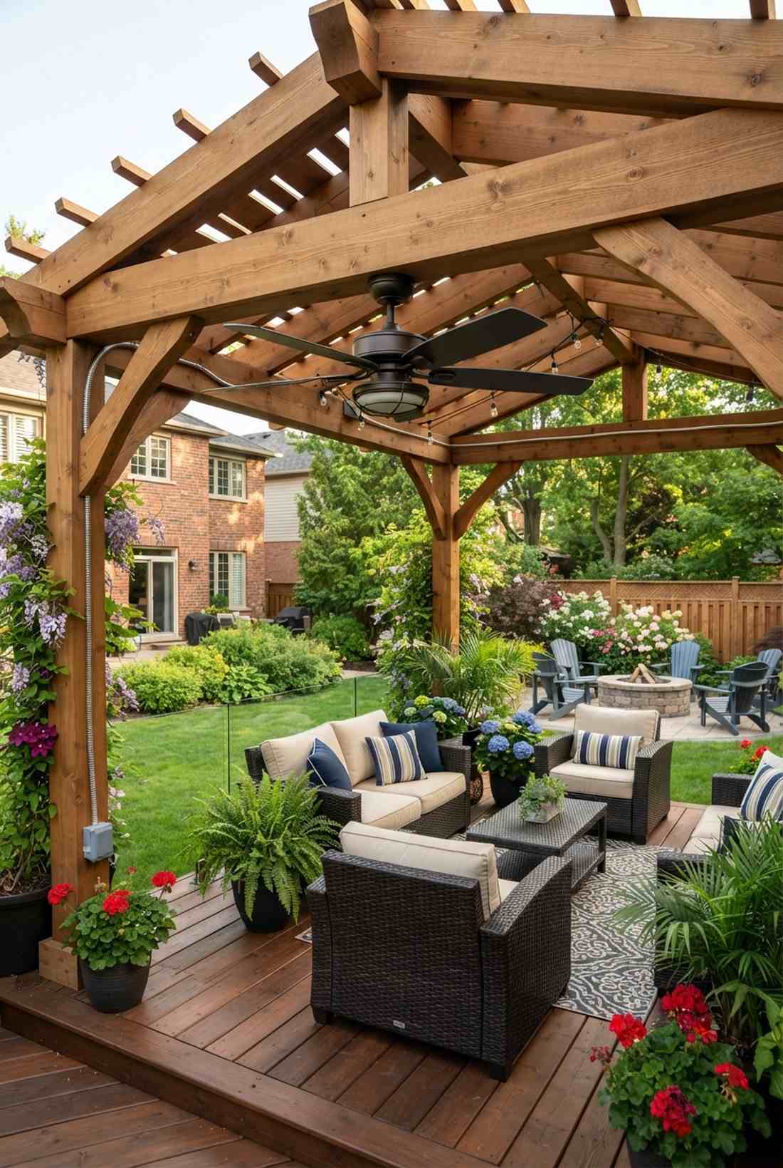 pergola with ceiling fan