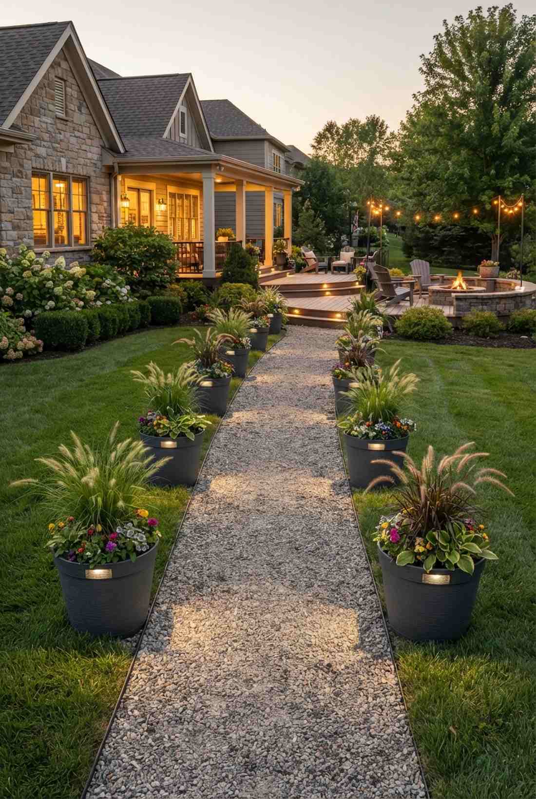 potted plant pathway guides