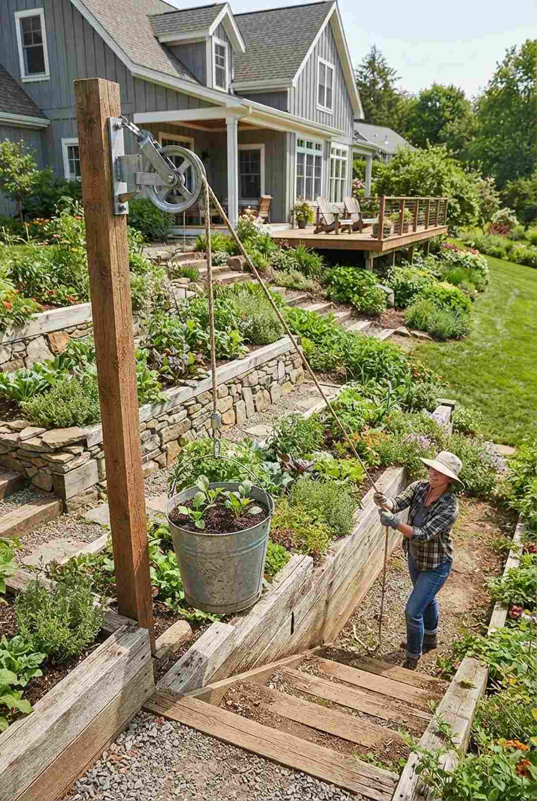 pulley bucket irrigation systems
