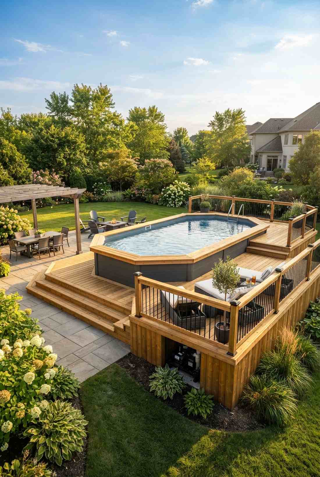 raised pool on platform deck