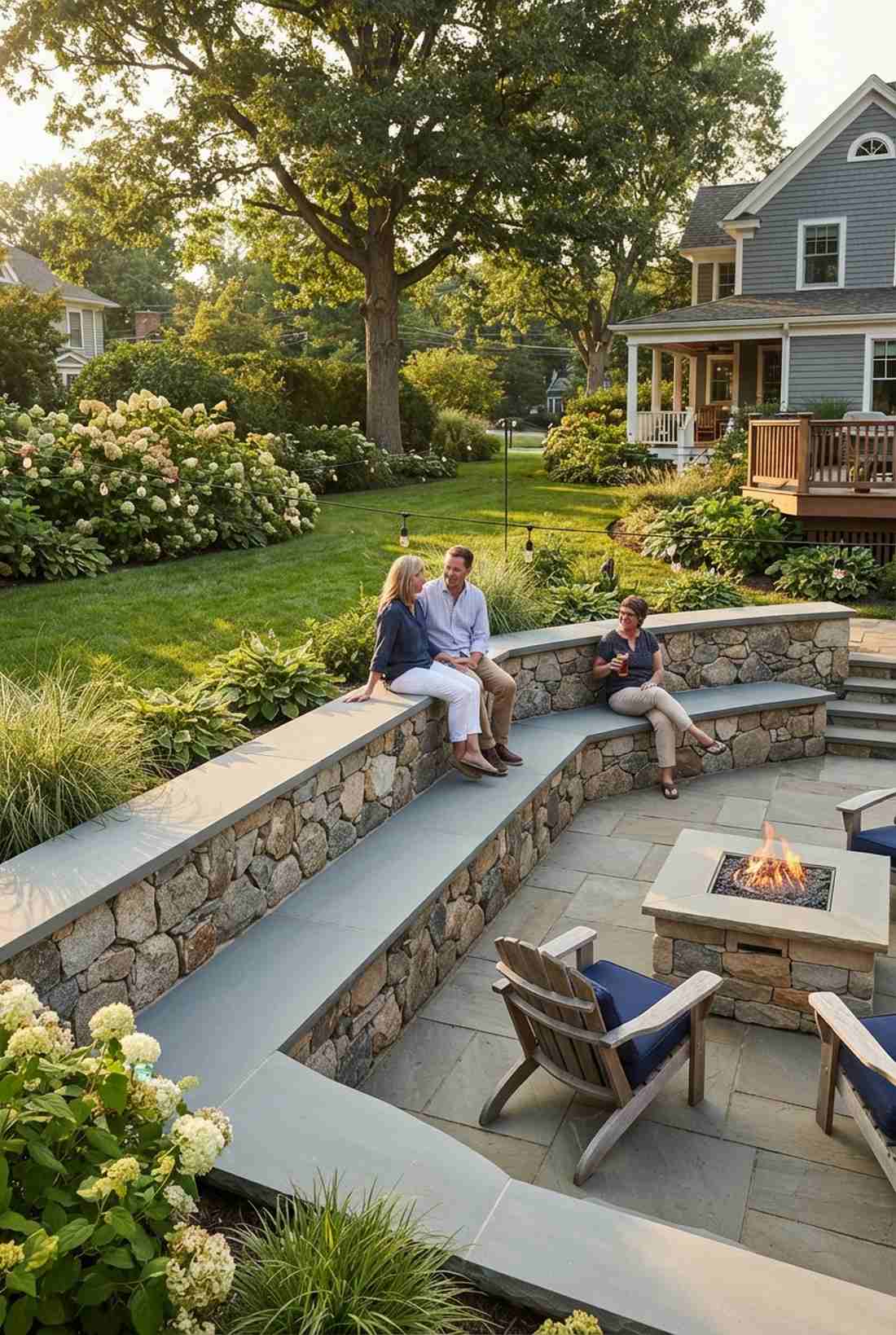 retaining wall cap seating ledge