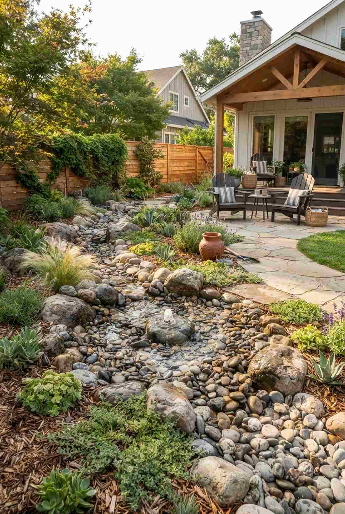 river rock bubbler