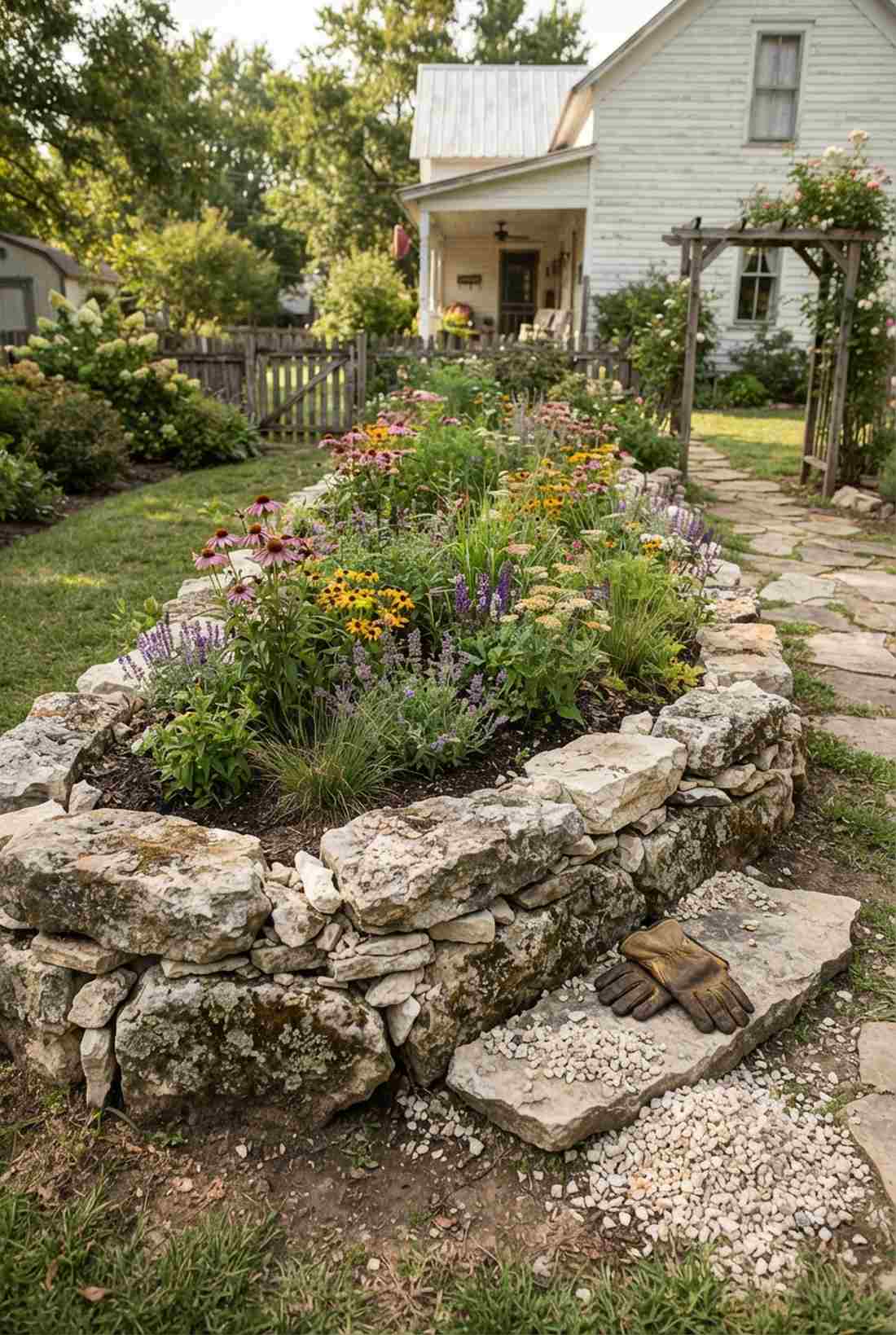 rough hewn limestone country beds