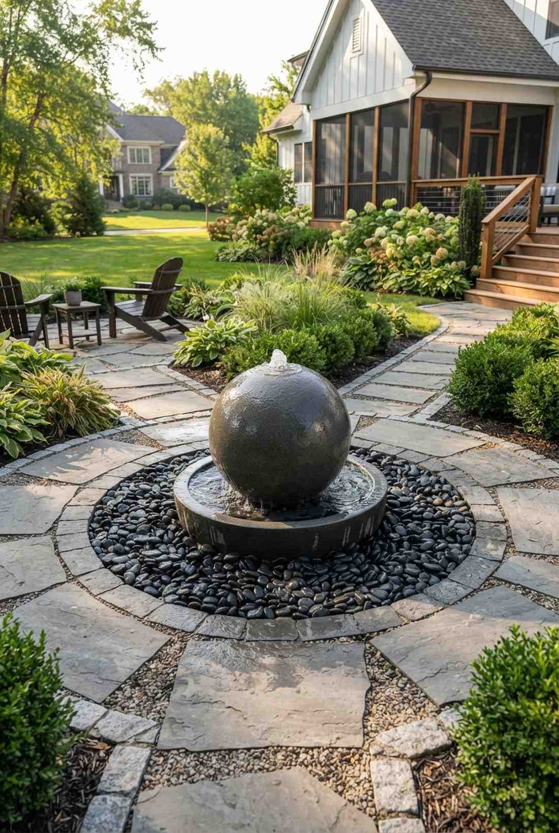 sphere fountain centerpiece
